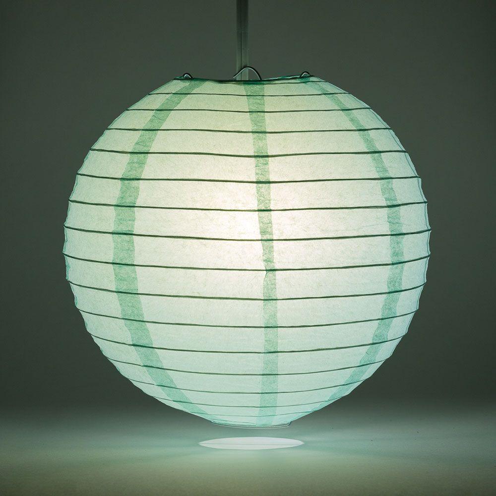 20 Pack Cool Mint Green Round Paper Lanterns with Even Ribbing - Chinese Hanging Decor for Wedding, Party & Home Decoration | Perfect for Indoor/Outdoor Events, Baby Showers & Festival Celebrations