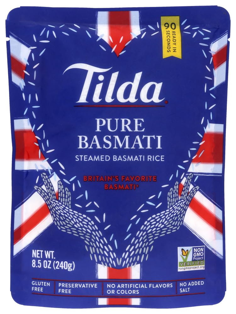 Tilda Legendary Steamed Basmati Rice - Pure & Aromatic, 8.5 oz (Pack of 1) | Perfect for Biryani, Pilaf & Indian Cuisine | Quick Cooking & Fluffy Texture