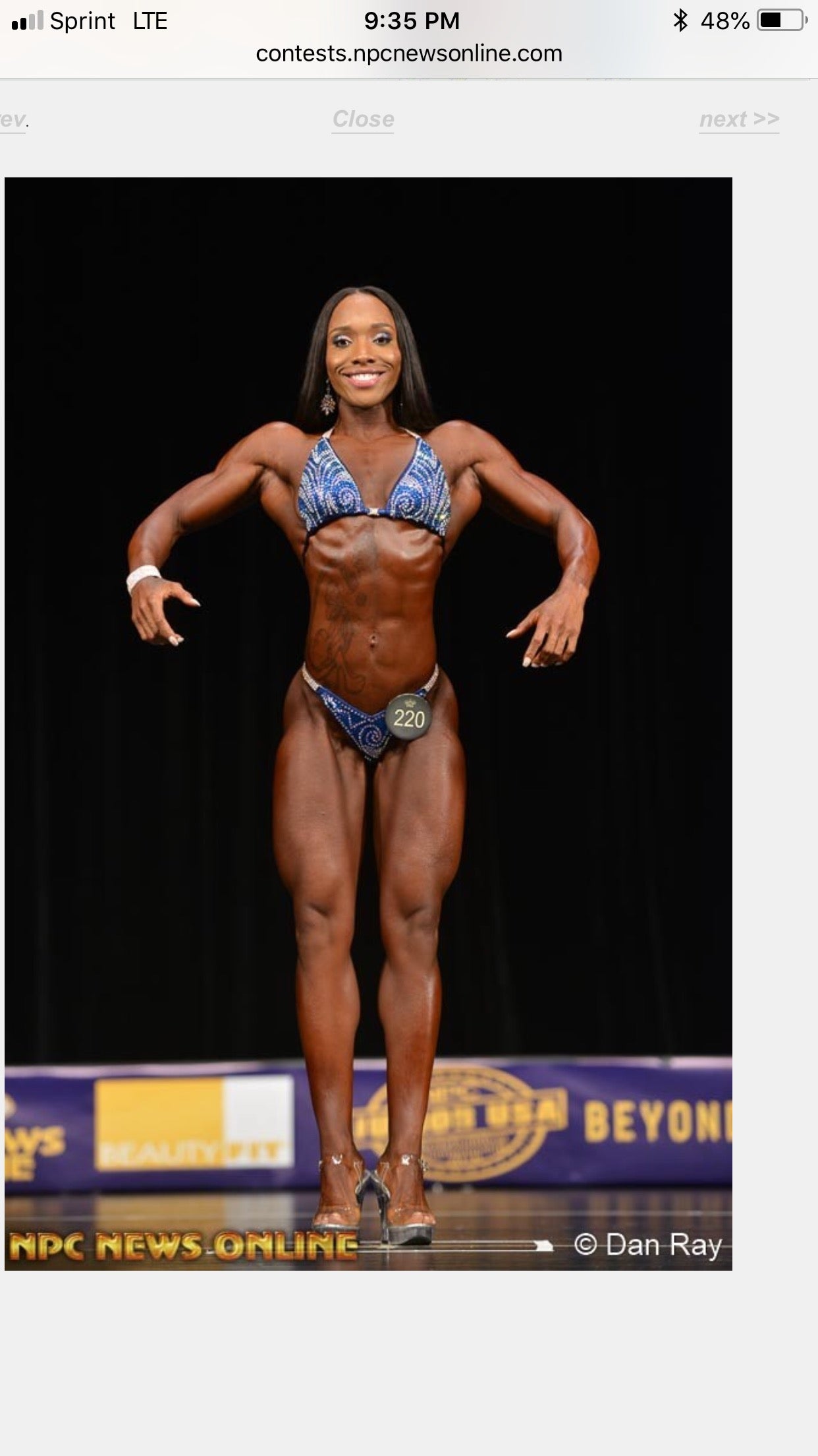 Royal Blue Custom Figure Physique Posing Bikini Suit with Colored Stones - Competition Swimwear for Bodybuilding & Fitness Pageants