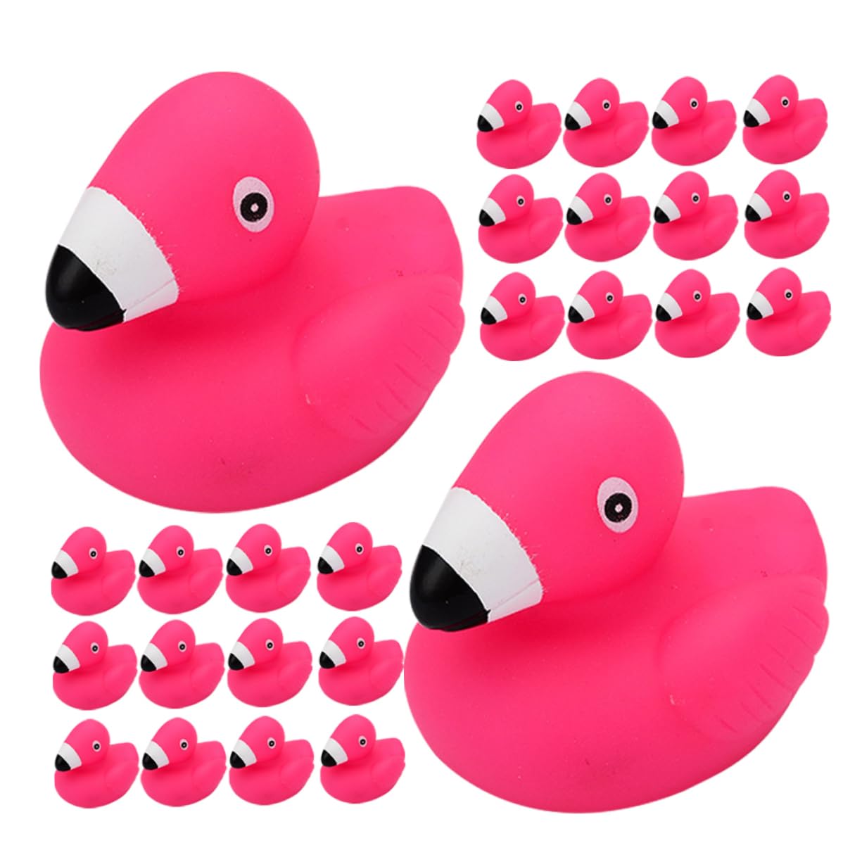 48 Pcs Flamingo Bath Toys for Kids - Non-Toxic Vinyl Water Play Toys for Bathtub, Pool & Beach Fun - Safe Rosy Pink Floating Ducks for Toddlers & Babies