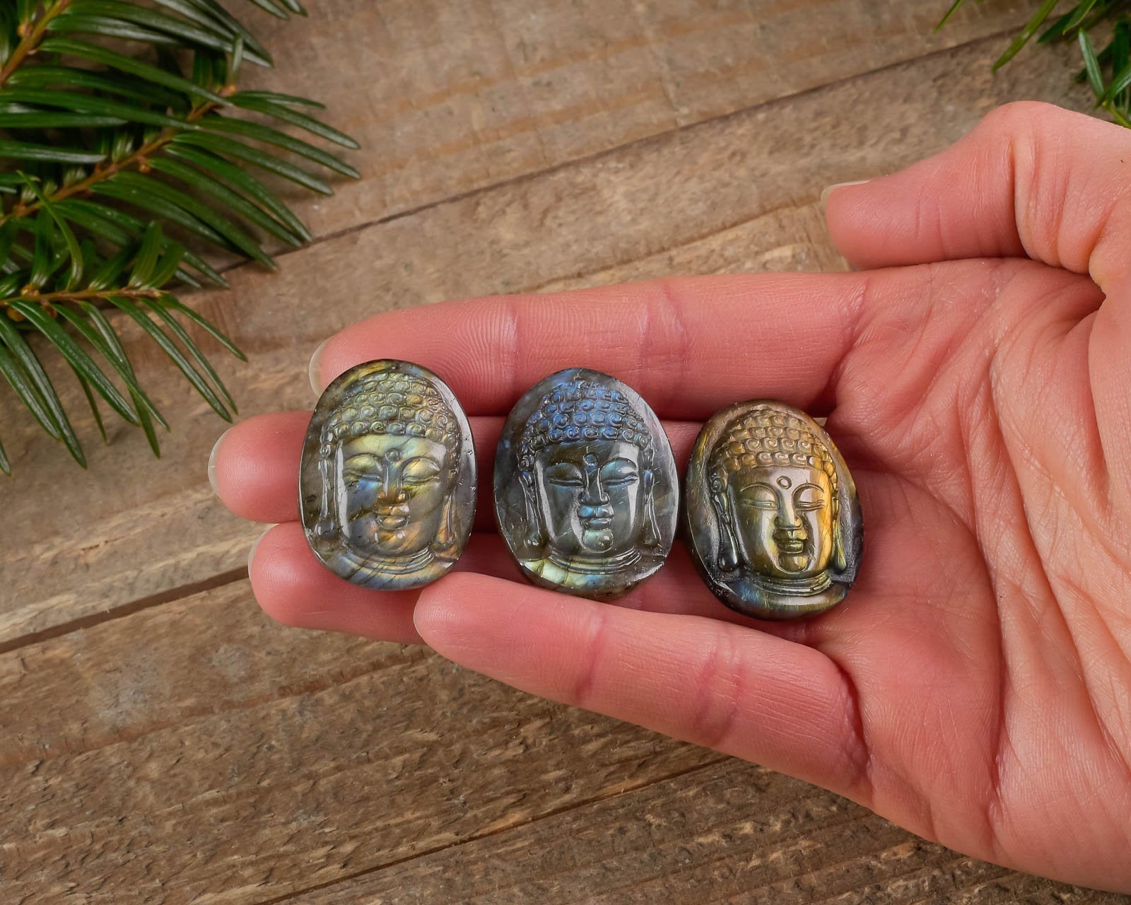 LABRADORITE Crystal Cabochon Buddha Head - Handcrafted Stone Carving for Jewelry Making, Meditation Decor & Spiritual Gifts | Perfect for Pendants, Home Altars & Healing Crystal Collections