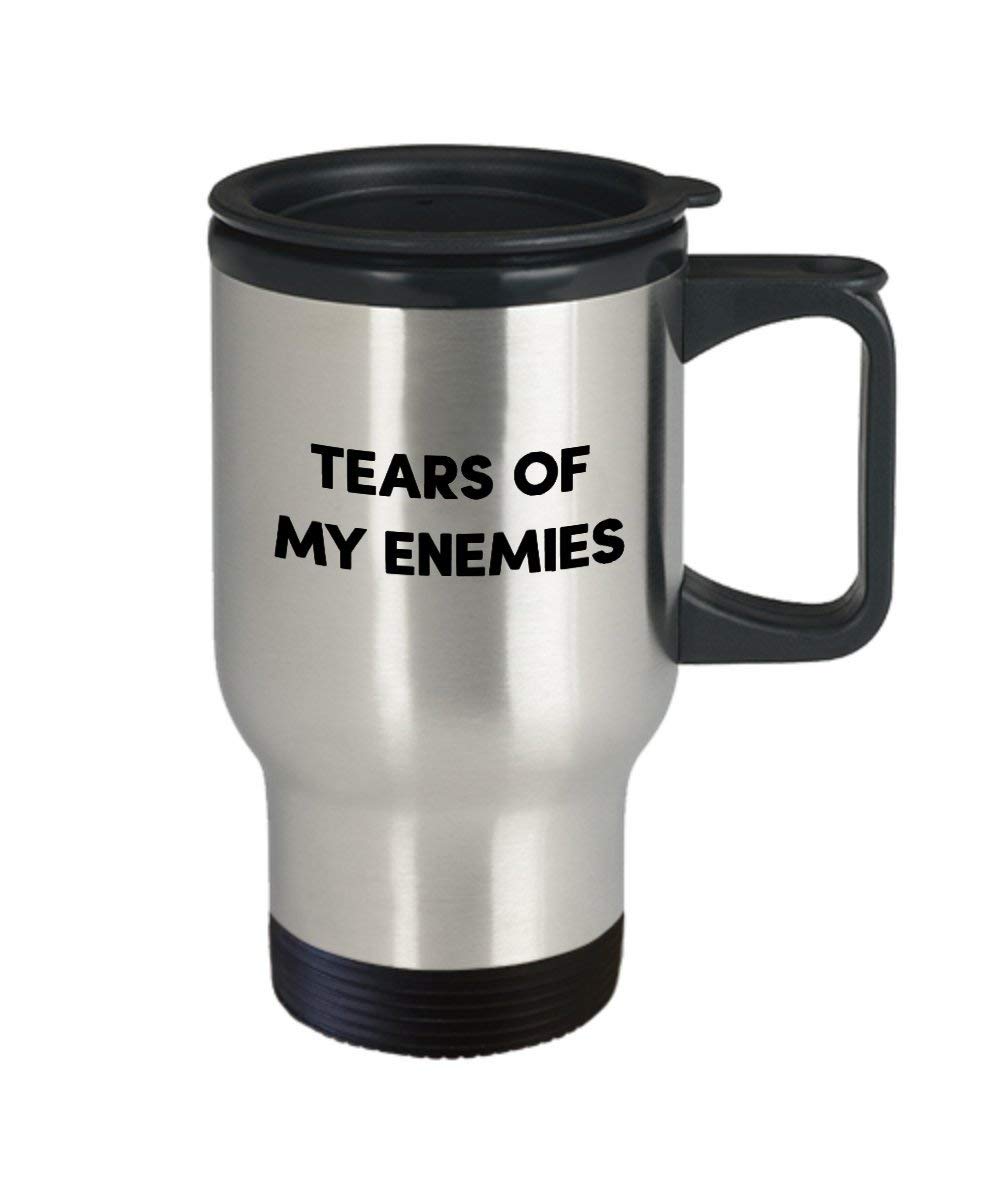 Tears of My Enemies Travel Mug - 20oz Insulated Stainless Steel Coffee Tumbler for Hot Tea & Cocoa - Funny Novelty Gift for Birthday, Christmas, Anniversary - Perfect for Office Humor, Coffee Lovers & Gag Gift Exchanges