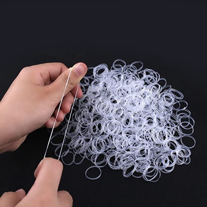 500 Pcs Clear Elastic Hair Bands for Women - Invisible Hair Ties for Braiding, Ponytails & Wedding Hairstyles - Soft No-Slip Rubber Bands for All Hair Types - Perfect for Daily Use, Salon Styling & Special Occasions
