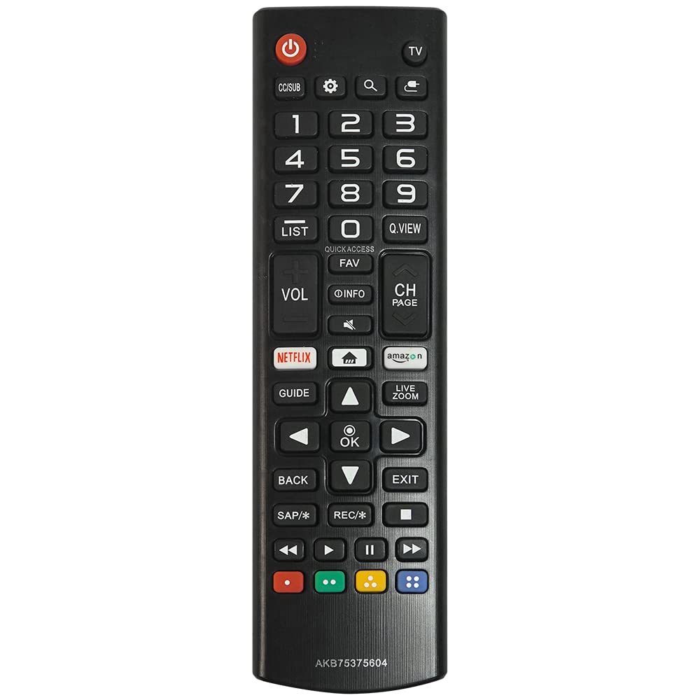 AKB75375604 Replacement Remote Control for LG Smart TV - Universal Infrared Remote Compatible with Multiple LG Smart TV Models | Perfect for Living Room, Bedroom & Home Theater Setup