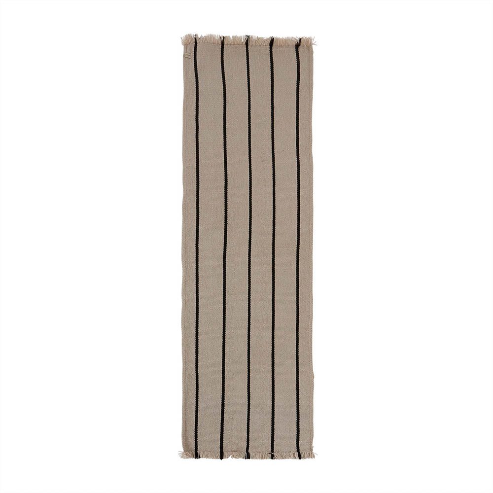OYOY Lina Recycled Runner Rug - Eco-Friendly Off White Hallway Carpet 220x62cm - Perfect for Living Room, Bedroom & Entryway Decor