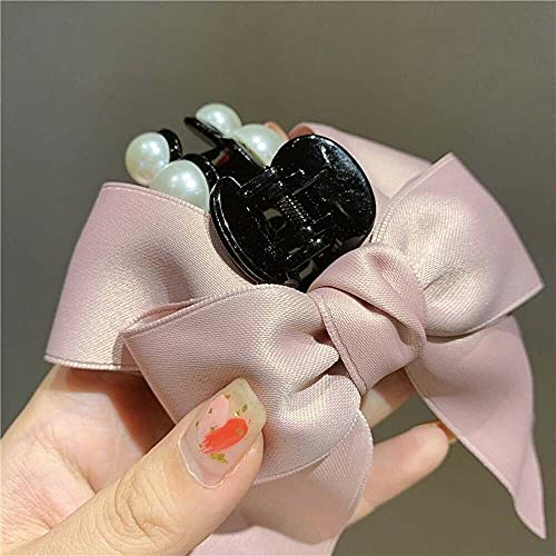 Korean Pearl Hair Claw Clip for Women - Pink Hair Accessories for Girls, Parties & Daily Use