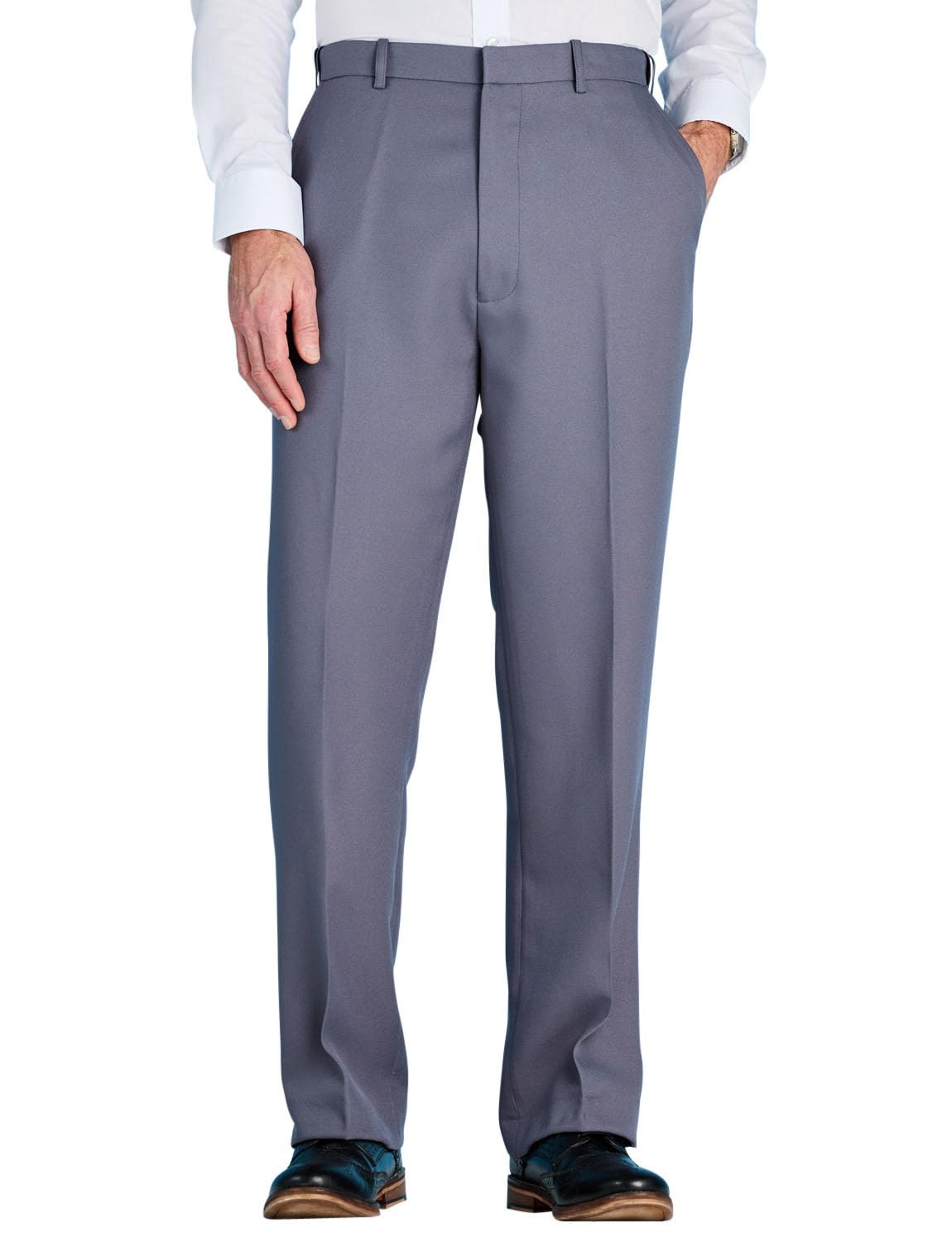 Chums Men's Stretch Waist Formal Work Pants - Comfortable Dress Slacks with Hidden Elastic Waistband for Office & Business Casual Wear