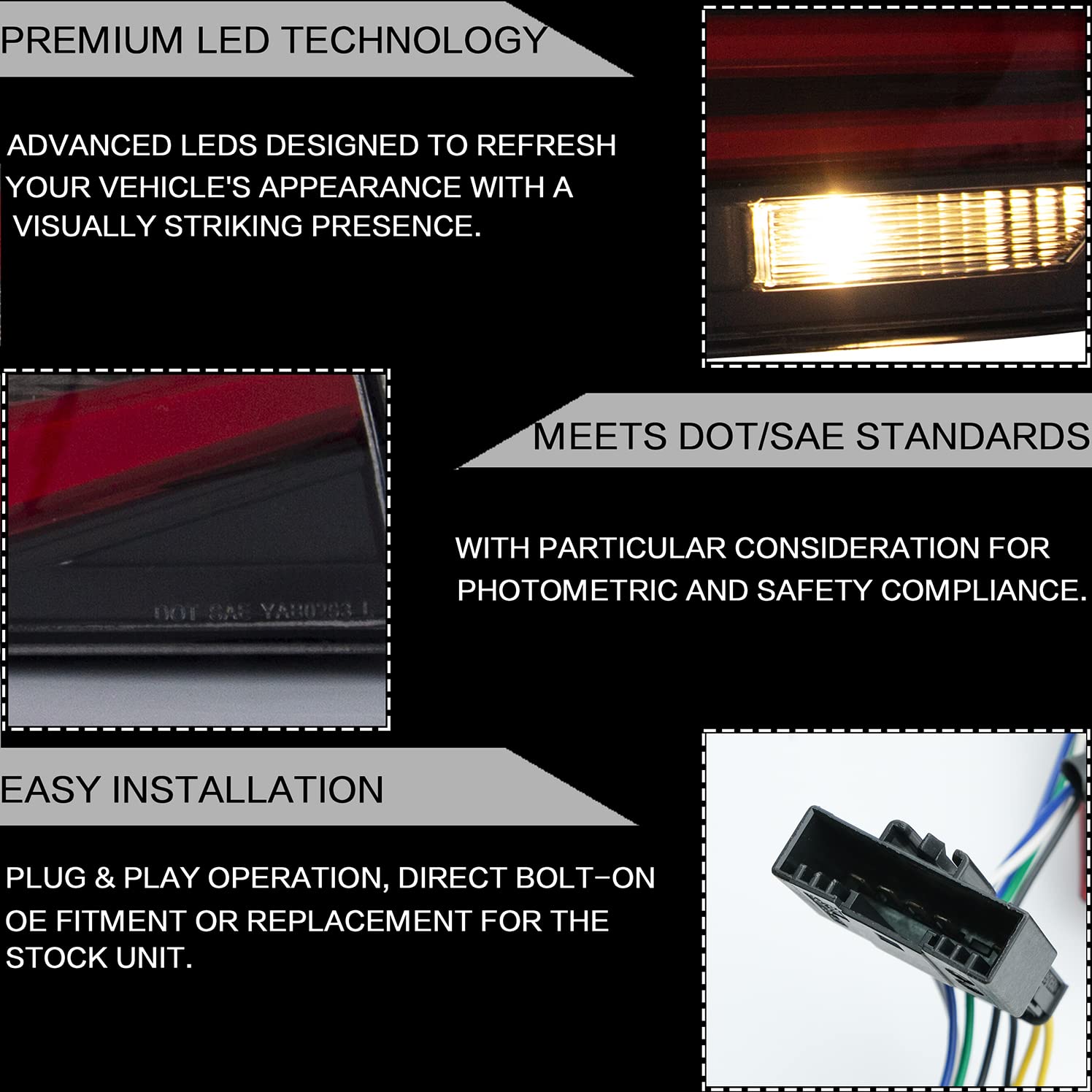 VLAND Smoked LED Tail Lights Assembly for BMW 3 Series F30 F35 F80 (2013-2018) - DRL, Sequential Turn Signals & Rear Fog Lights - Compatible with 320i 328i 328D 335i M3 6th Gen Sedan - Upgrade Your Car's Style & Visibility for Night Driving