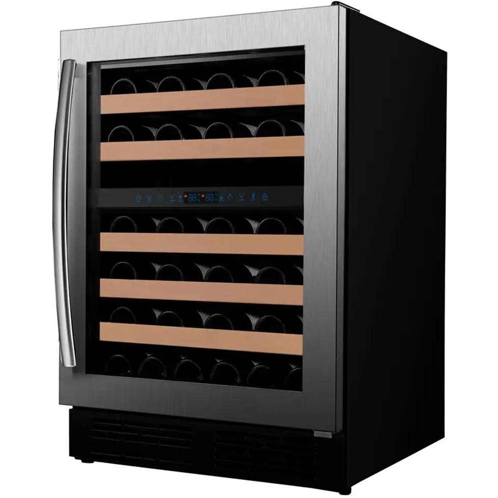AVIVA 46 Bottle Dual Zone Wine Cooler Refrigerator - Freestanding Wine Fridge with Digital Thermostat for Home, Bar & Restaurant Use