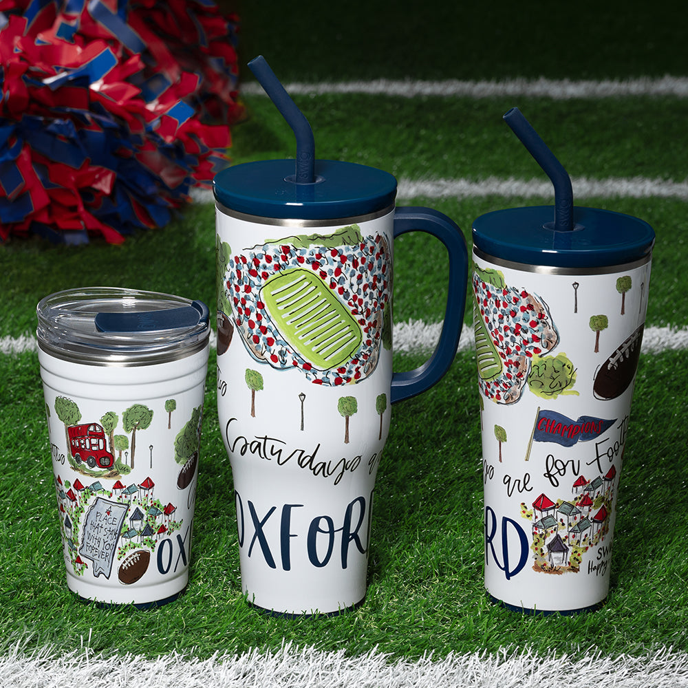 Saturdays in Oxford 32oz Straw Tumbler - Insulated Stainless Steel Travel Mug for Coffee, Tea & Cold Drinks - Perfect for Office, Gym & Outdoor Activities