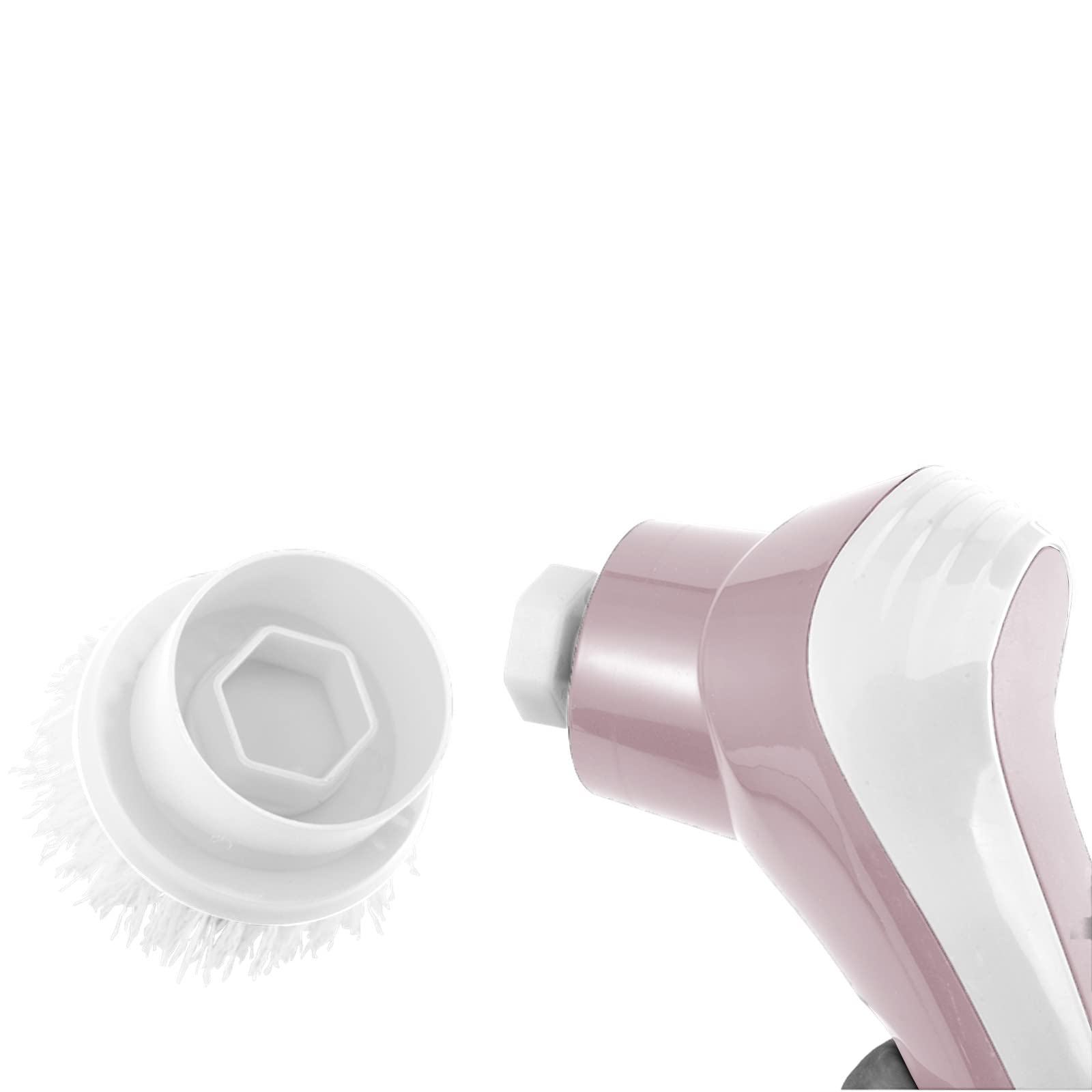 6-in-1 Cordless Electric Scrub Brush with 6 Adjustable Cleaning Heads - Multi-Surface Scrubber for Kitchen, Bathroom, Carpet, Rug & Tile Cleaning (Pink, One Size) - Perfect for Deep Cleaning Stains on Floors, Walls & Hard-to-Reach Areas