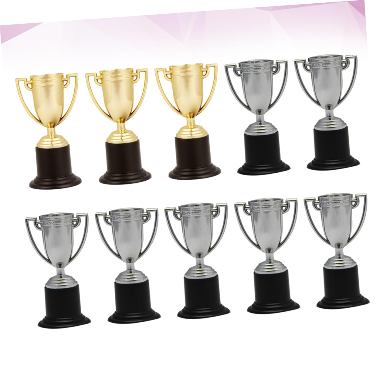 GAROZATION 10-Pack Mini Plastic Award Trophies for Kids - Gold & Silver Prize Cups for Sports Competitions, School Rewards, Kindergarten Achievements - Perfect for Classroom Incentives, Birthday Party Favors and Toddler Motivational Gifts