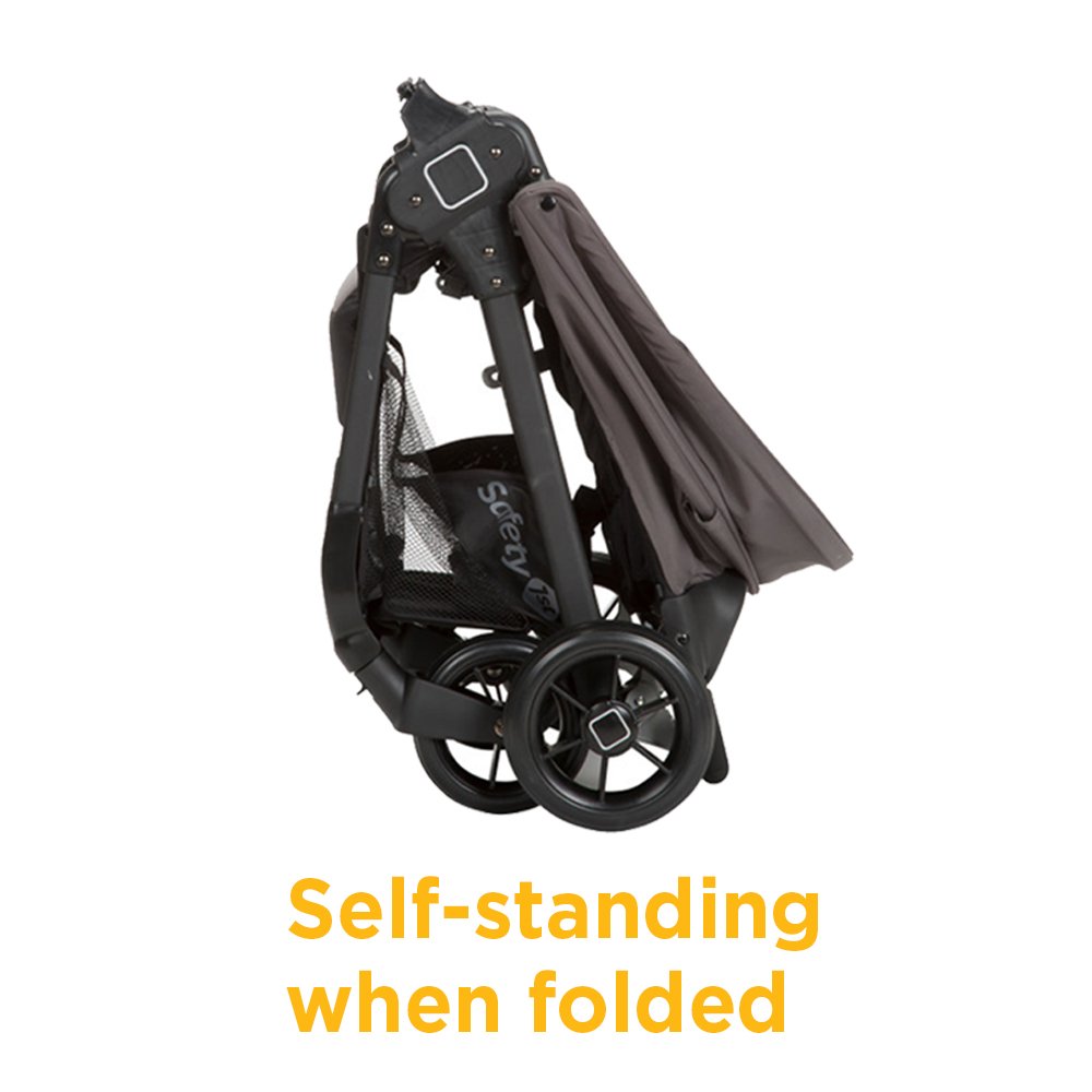 Safety 1st Smooth Ride Travel System Stroller & OnBoard™ FLX Car Seat Combo - Lightweight Infant Stroller with Car Seat for Newborns, Black Cherry | Perfect for Travel, Shopping & Daily Outings