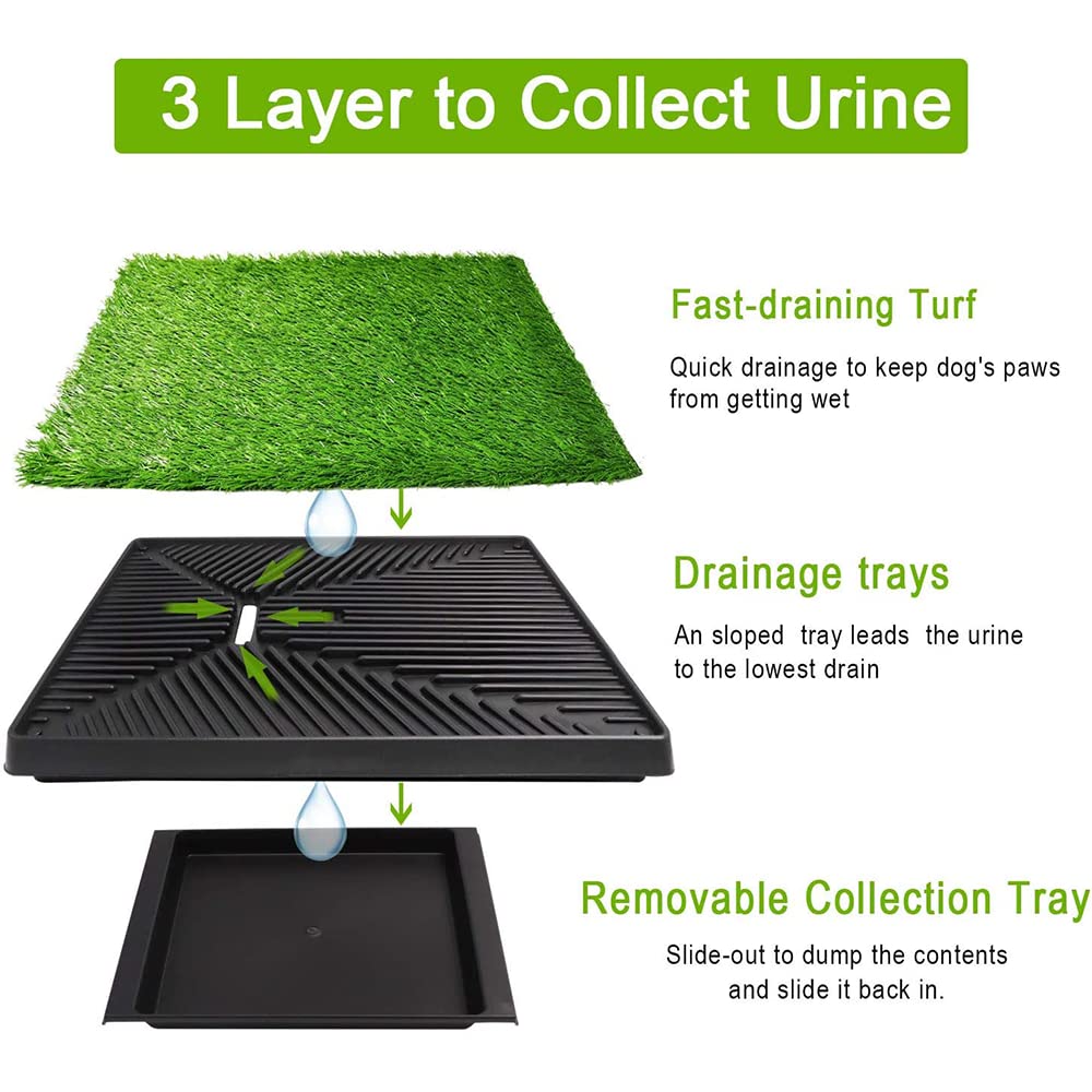 **Premium Puppy Potty Training Grass Pad with Tray - Indoor & Outdoor Portable Pet Toilet for Small Dogs - Ideal for Apartments, Travel & Home Use**