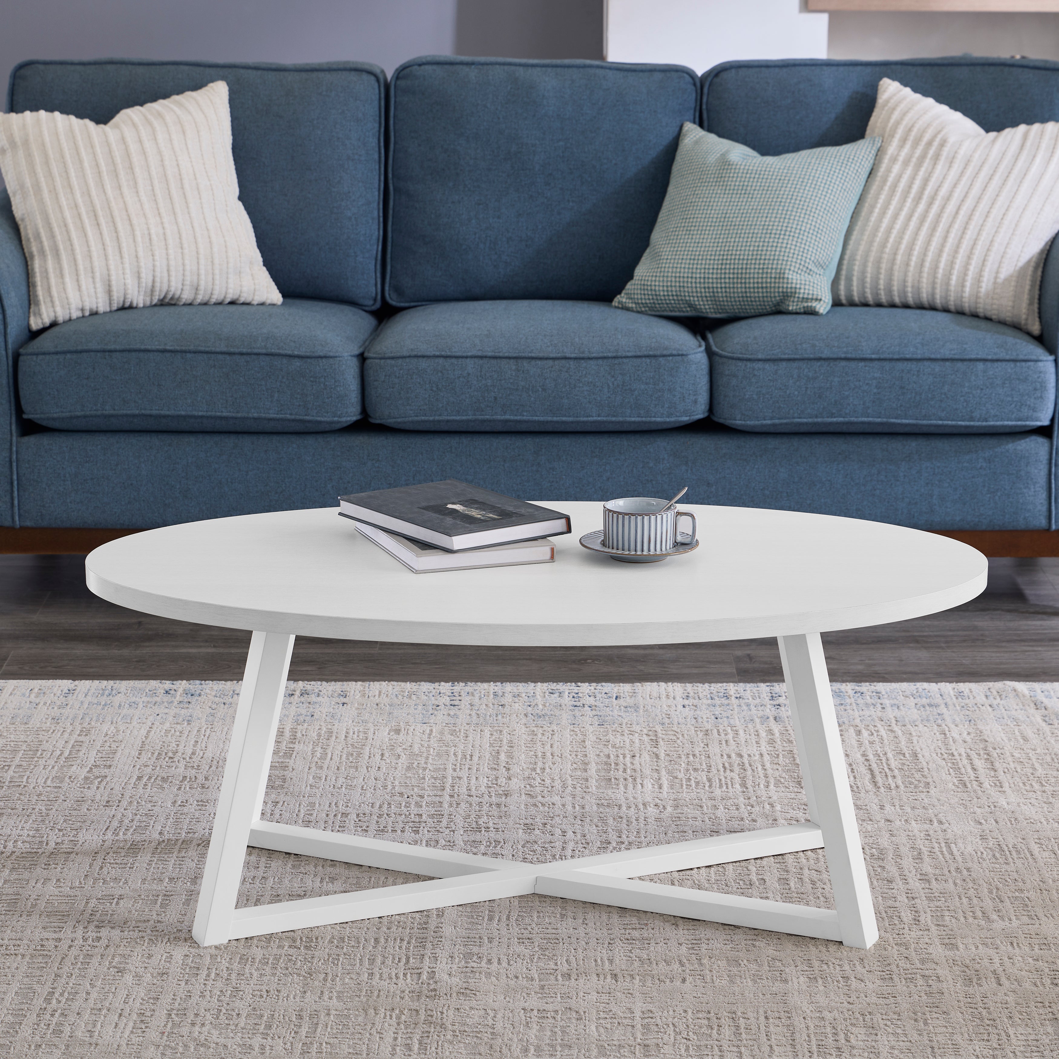 Modern Harmony Wood Oval Coffee Table - Roundhill Furniture - Stylish & Durable Living Room Centerpiece for Home Decor