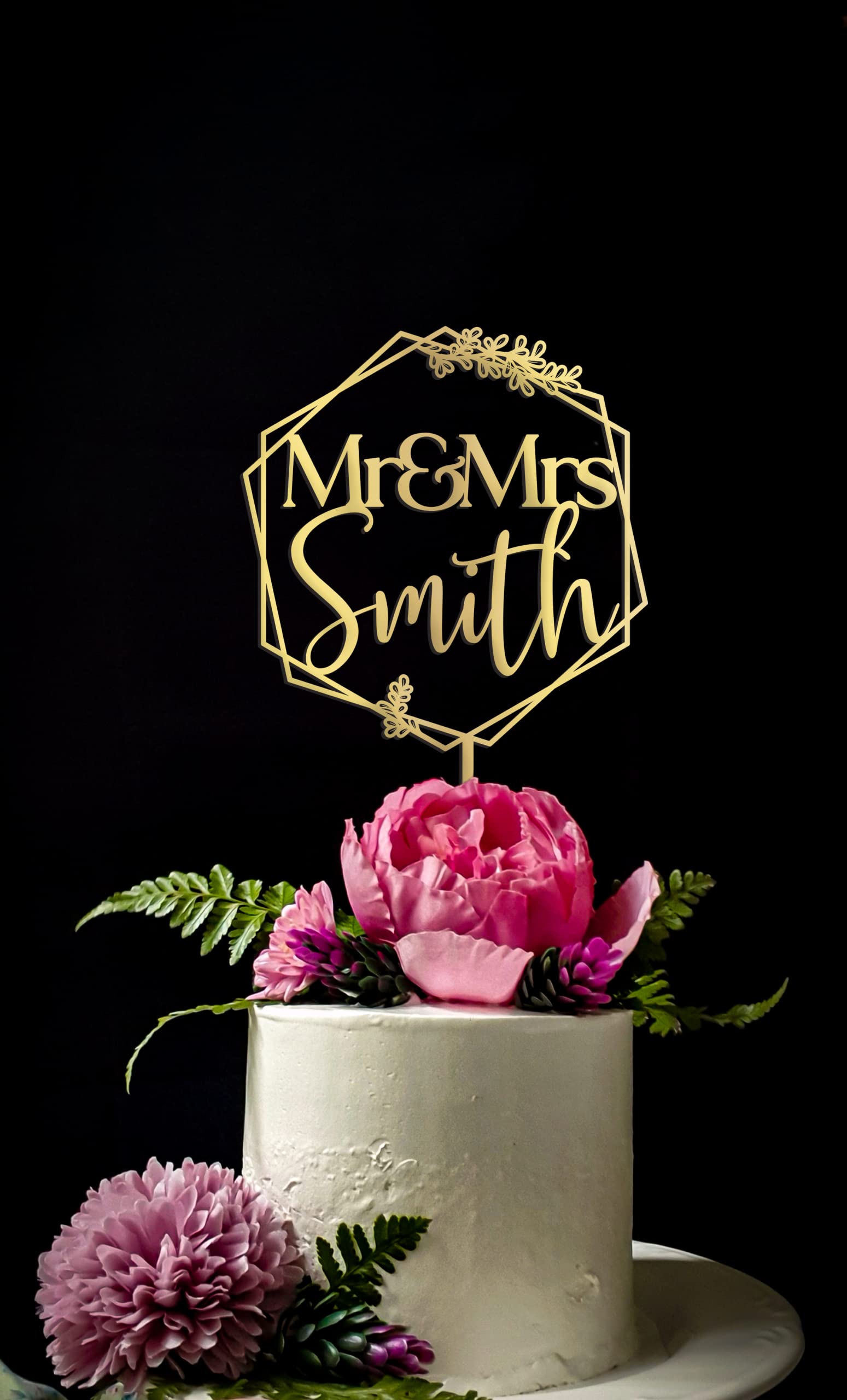 Custom Wedding Cake Toppers - Personalized Mr & Mrs Cake Topper with Elegant Script - Perfect for Wedding Cakes, Anniversary Celebrations & Bridal Showers