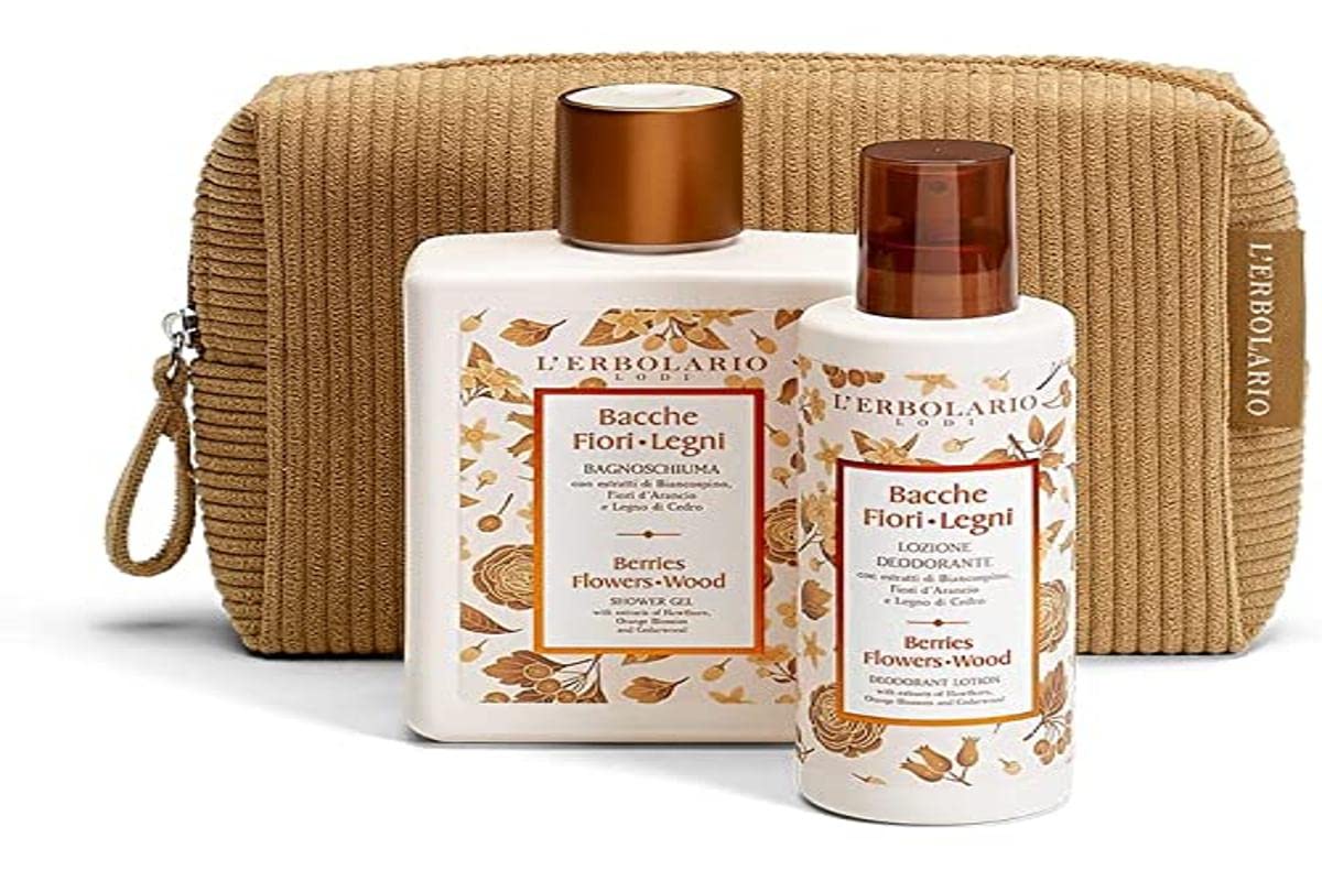L'erbolario Berries Blossom Woods Beauty Set - Cedar Scented Foam Bath 250ml & Deodorant Lotion 100ml | Limited Edition for Relaxing Bath & Fresh Fragrance | Perfect Gift for Her, Spa Day & Self-Care Routine