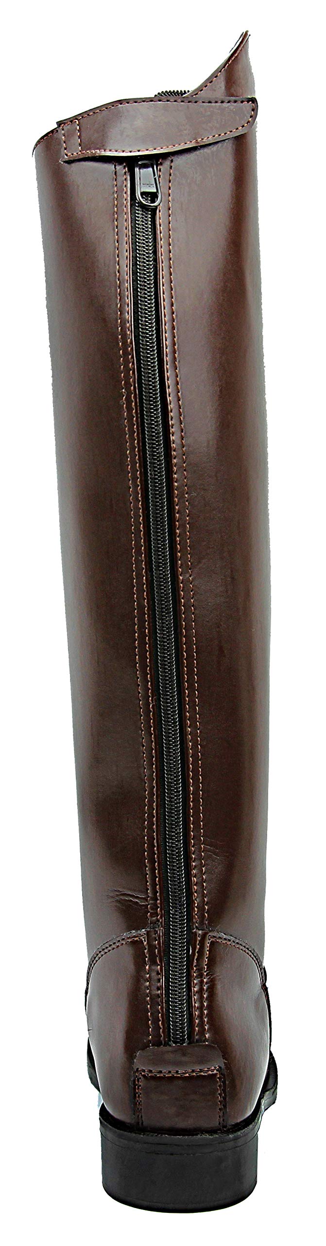 Women's Equestrian Riding Boots - MB-3 Tall Horseback Riding Boots with Back Zipper, Brown Leather Mounted Police Patrol Boots for English & Western Riding, Horse Shows & Outdoor Activities