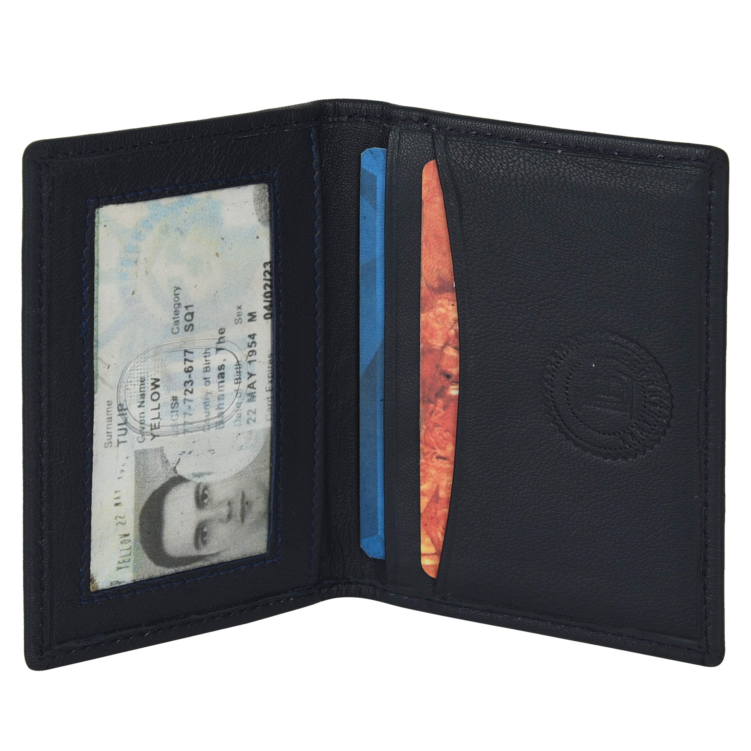 Genuine Leather Slim Credit Card Holder Wallet for Men & Women - RFID Blocking, Minimalist Design - Perfect for Travel, Business, and Everyday Use