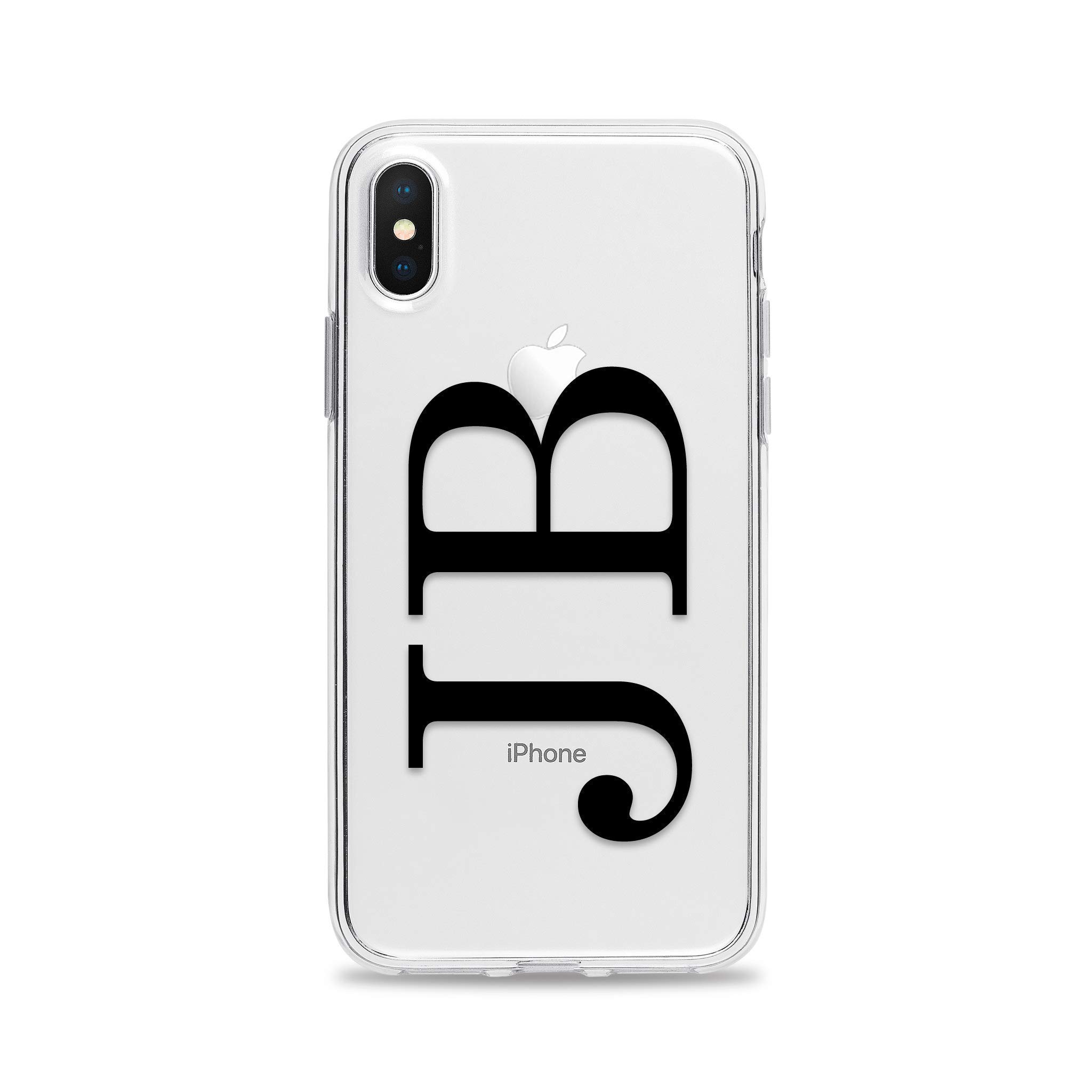 Custom Monogram Initials Phone Case for iPhone 16 Pro Max 15 Plus 14 13 mini 12 11 - Personalized Clear Transparent Cover - Perfect Gift for Birthdays & Anniversaries