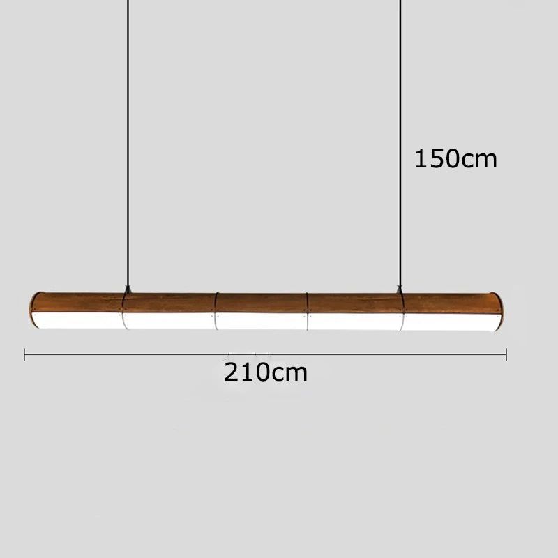 Solid Oak Wood Rod Kitchen Island Lighting - Rustic Pendant Light for Farmhouse, Dining Room & Bar Counter - Durable & Stylish Ceiling Fixture