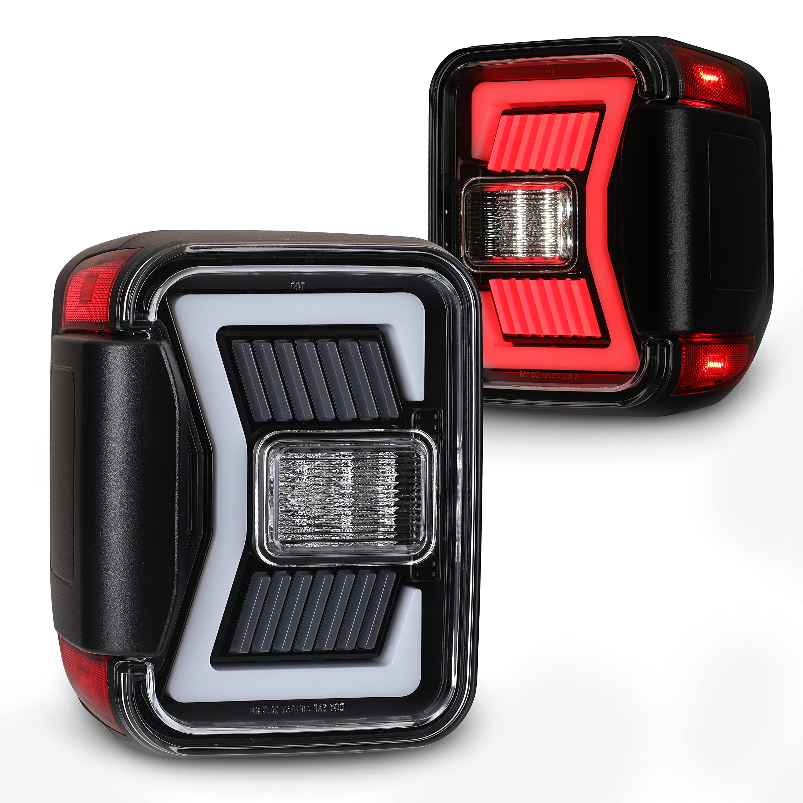 WOLFSTORM LED Tail Lights Replacement for 2019-2025 Jeep Gladiator Pickup - Sequential Turn Signal Lights with Clear Lens (1 Pair) | Upgrade Your Off-Road Vehicle for Enhanced Visibility & Style