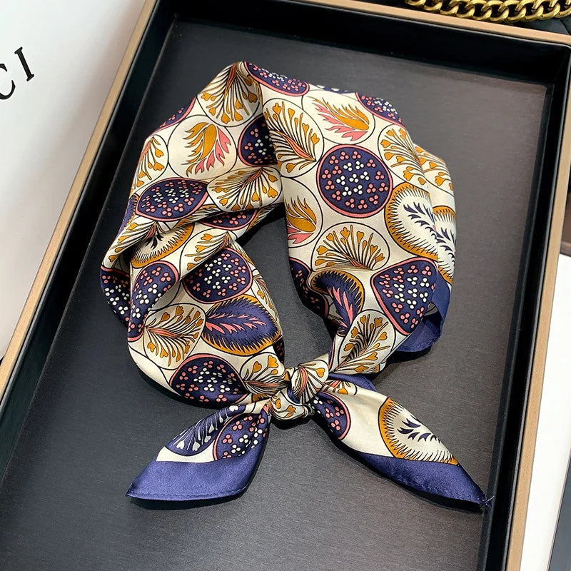 53cm Pure Silk Scarf for Women - Luxury Square Scarves & Fashionable Hair Accessories | Perfect for Hijab, Bandana, Neck Kerchief & Elegant Outfits