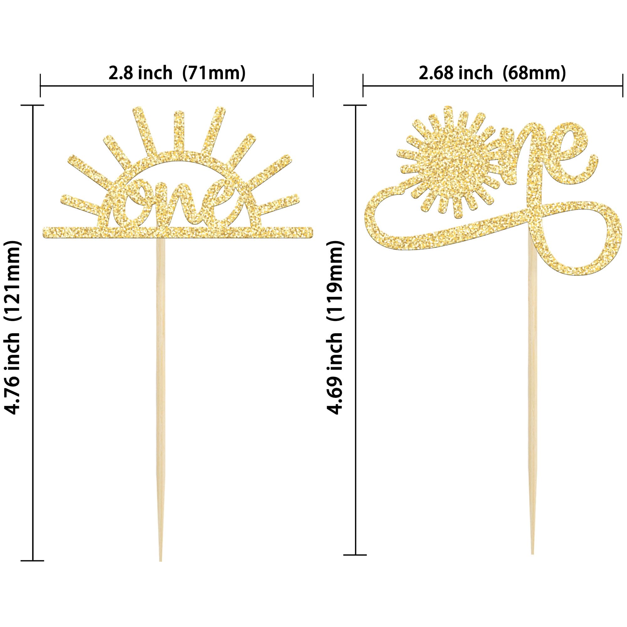 24 Pack Gold Glitter 