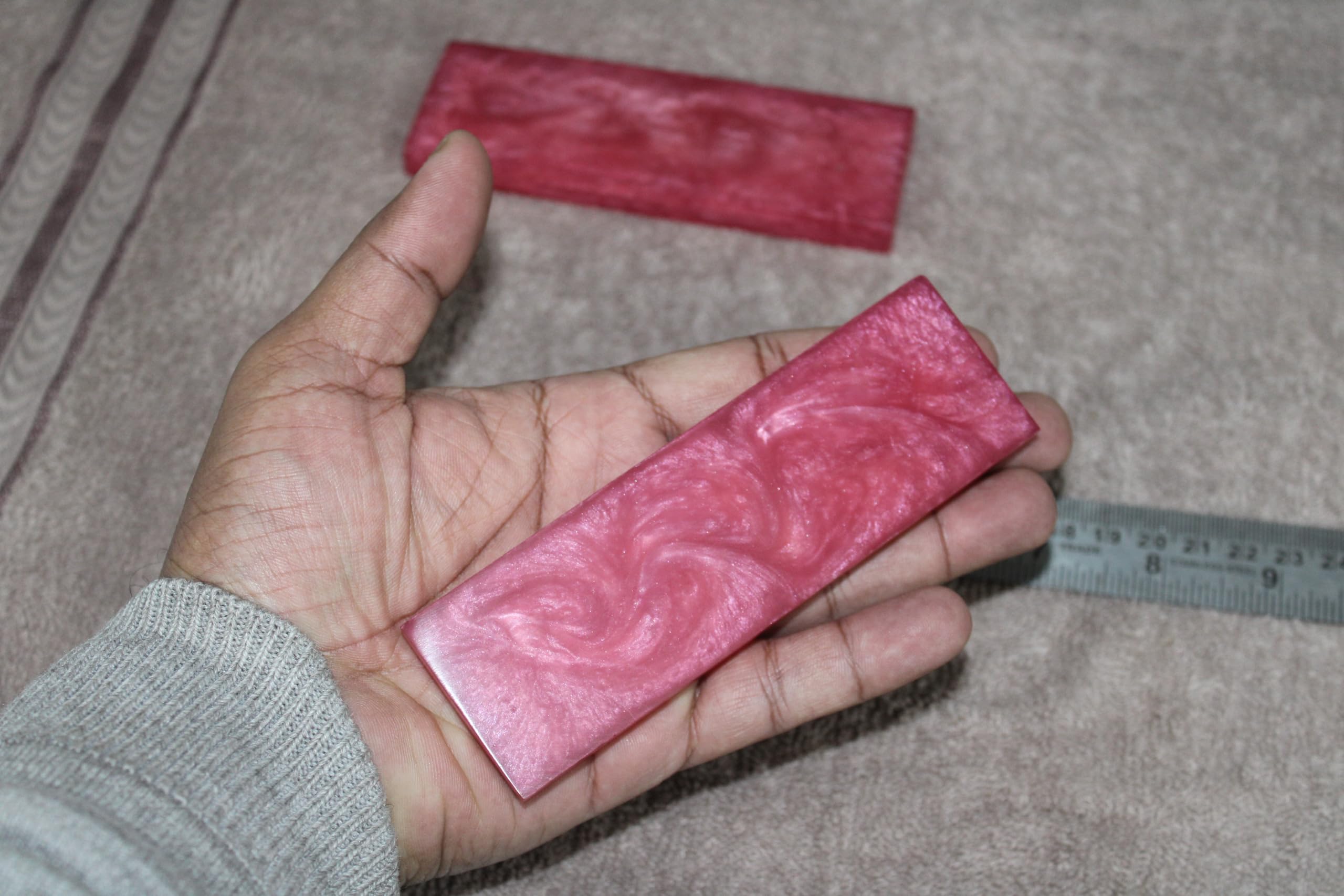 Exotic Flamingo Resin Scales for DIY Knife & Gun Handle Decoration - Premium Timber Handle Plates for Musical Instruments - Perfect for Custom Crafting, Woodworking, and Unique Gift Making