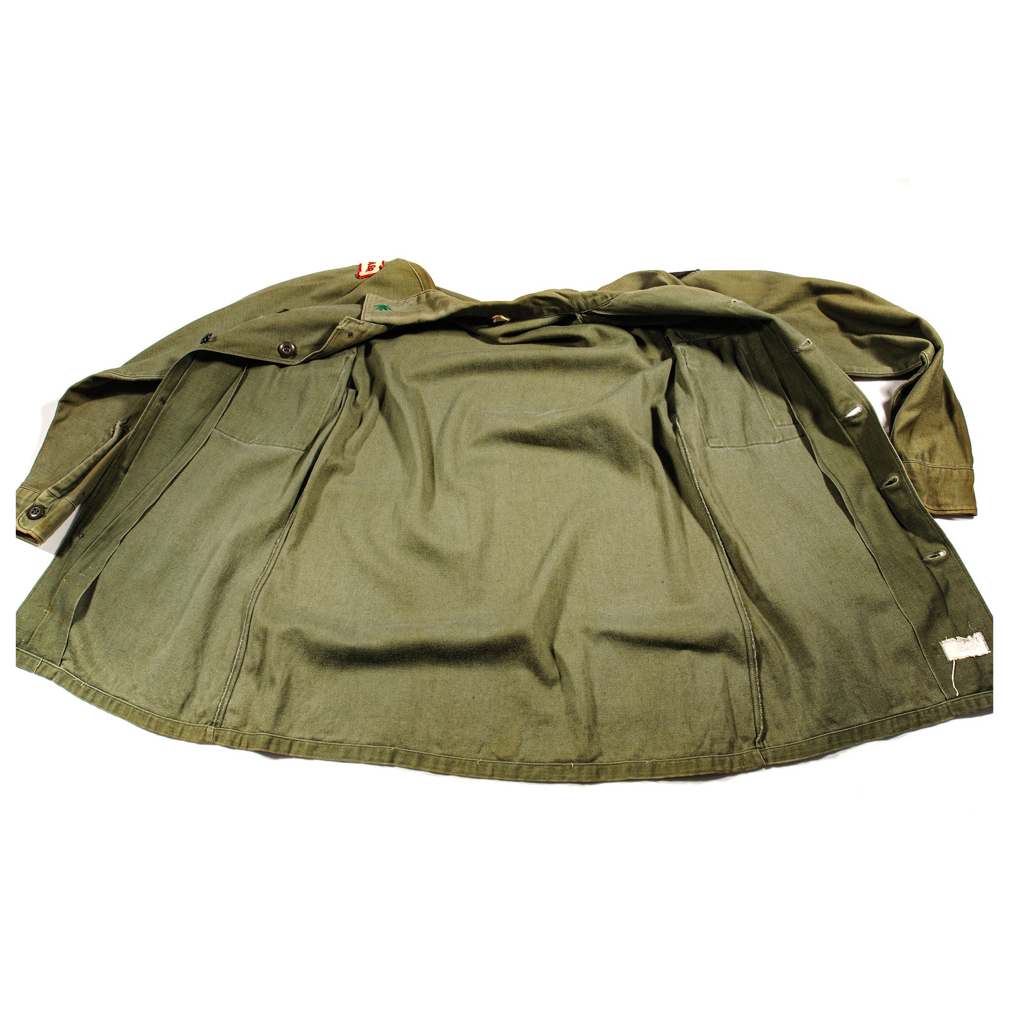 Vintage 1967 US Army Utility Shirt P64 with South Carolina National Guard Old Ninety Six Manager Patch - Authentic Military Surplus for Collectors & Reenactments