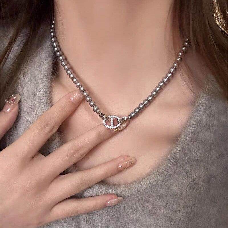 Elegant Pearl Necklace Sweater Chain Choker Collarbone Chain for Women - Perfect for Casual Wear, Date Nights & Special Occasions - 748784777293