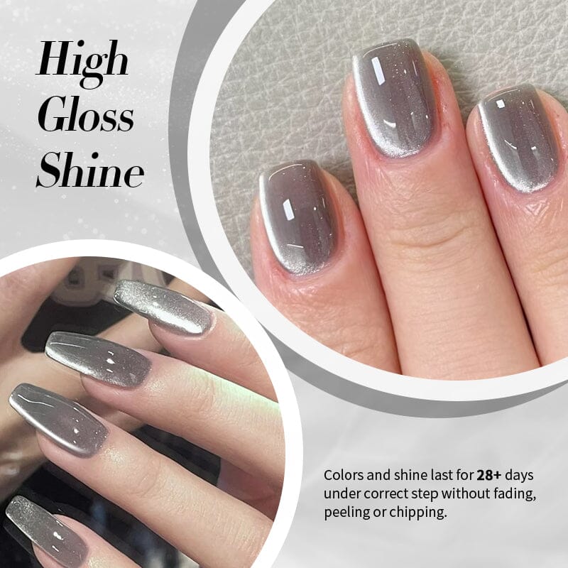 Magnetic Gel Polish for Nails - Water Light Cat MY78 Smoky Ash 10ml - Long-Lasting UV/LED Nail Art for Salon & Home Manicure