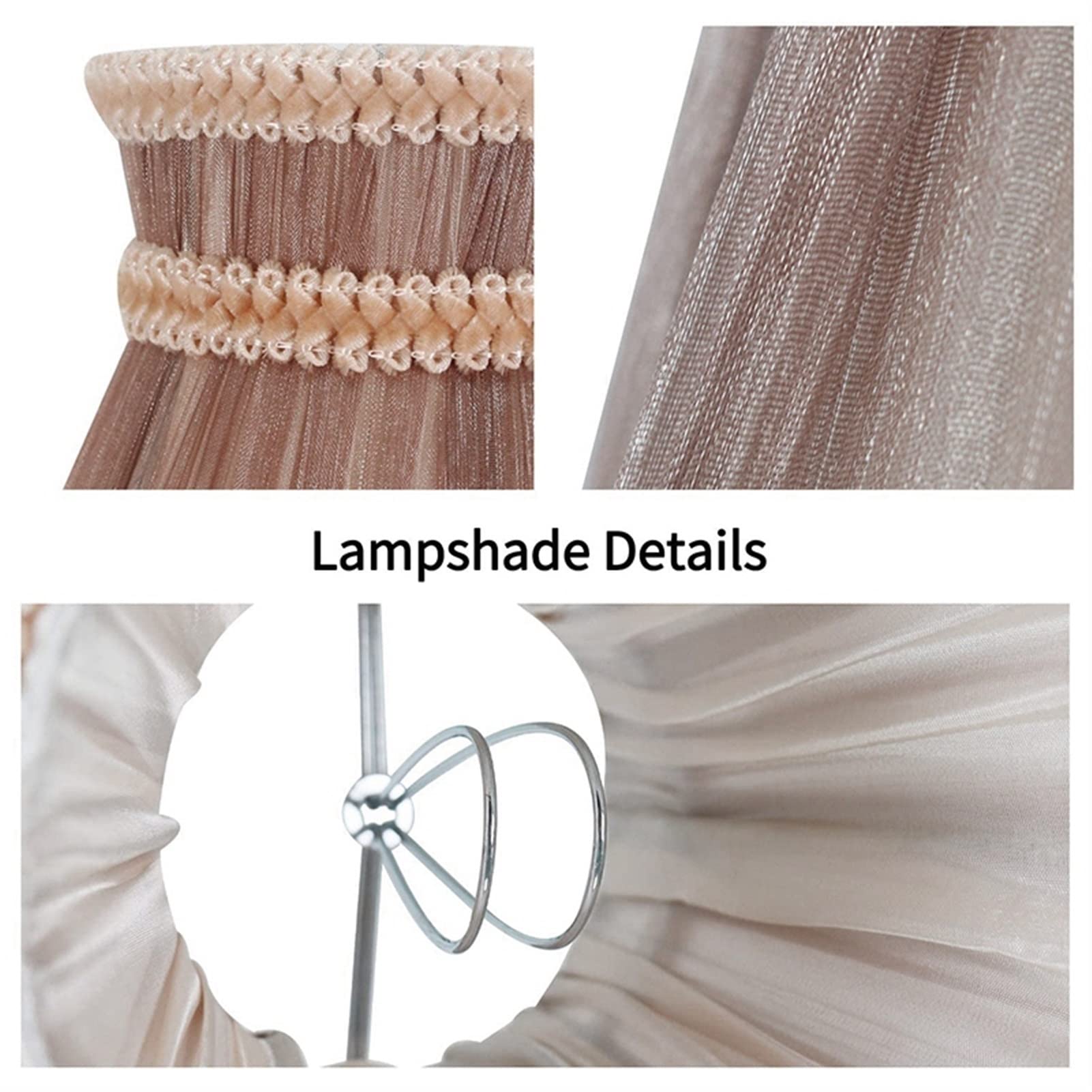 Set of 2 Clip-On Fabric Candle Chandelier Lampshades - Decorative Drop Light & Wall Lamp Shades for Dining Room, Bedroom, and Living Room Lighting