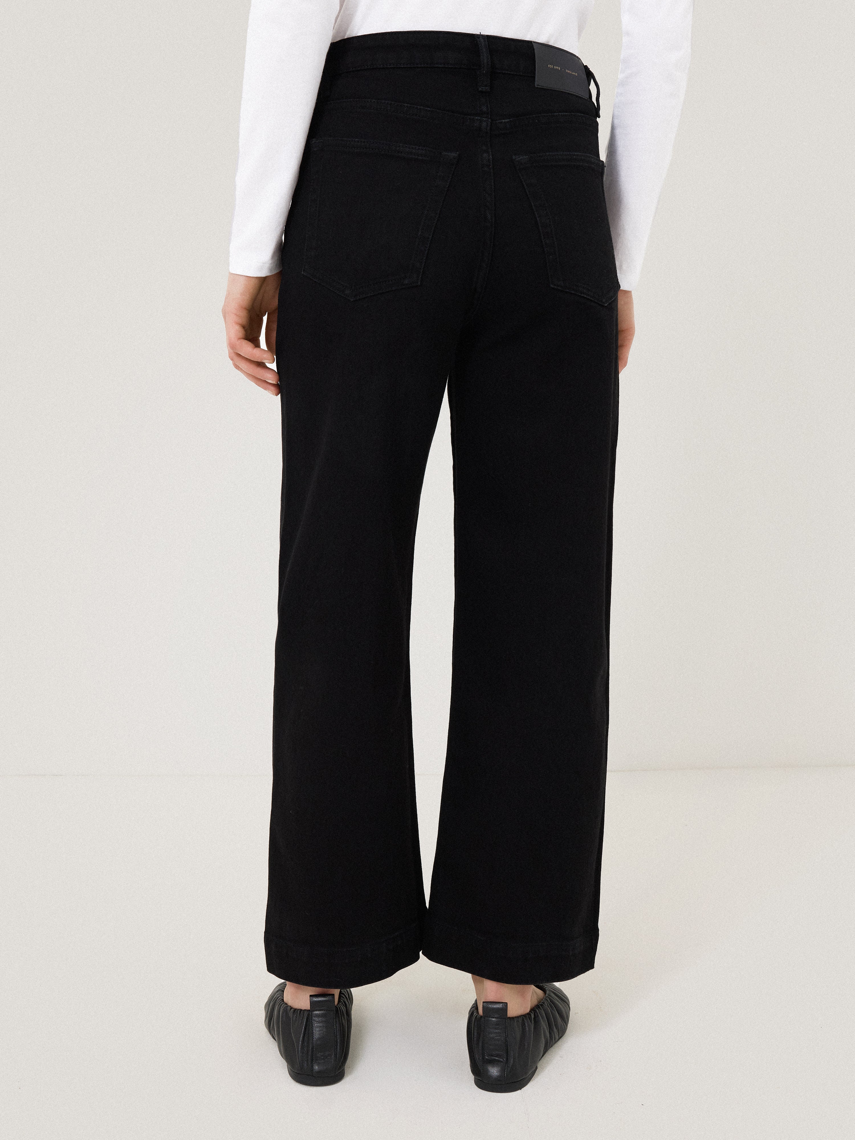 Stylish Tyne Wide Leg Cropped Jeans for Women - High Waist Black Denim Pants | Perfect for Casual Outfits, Streetwear & Everyday Wear