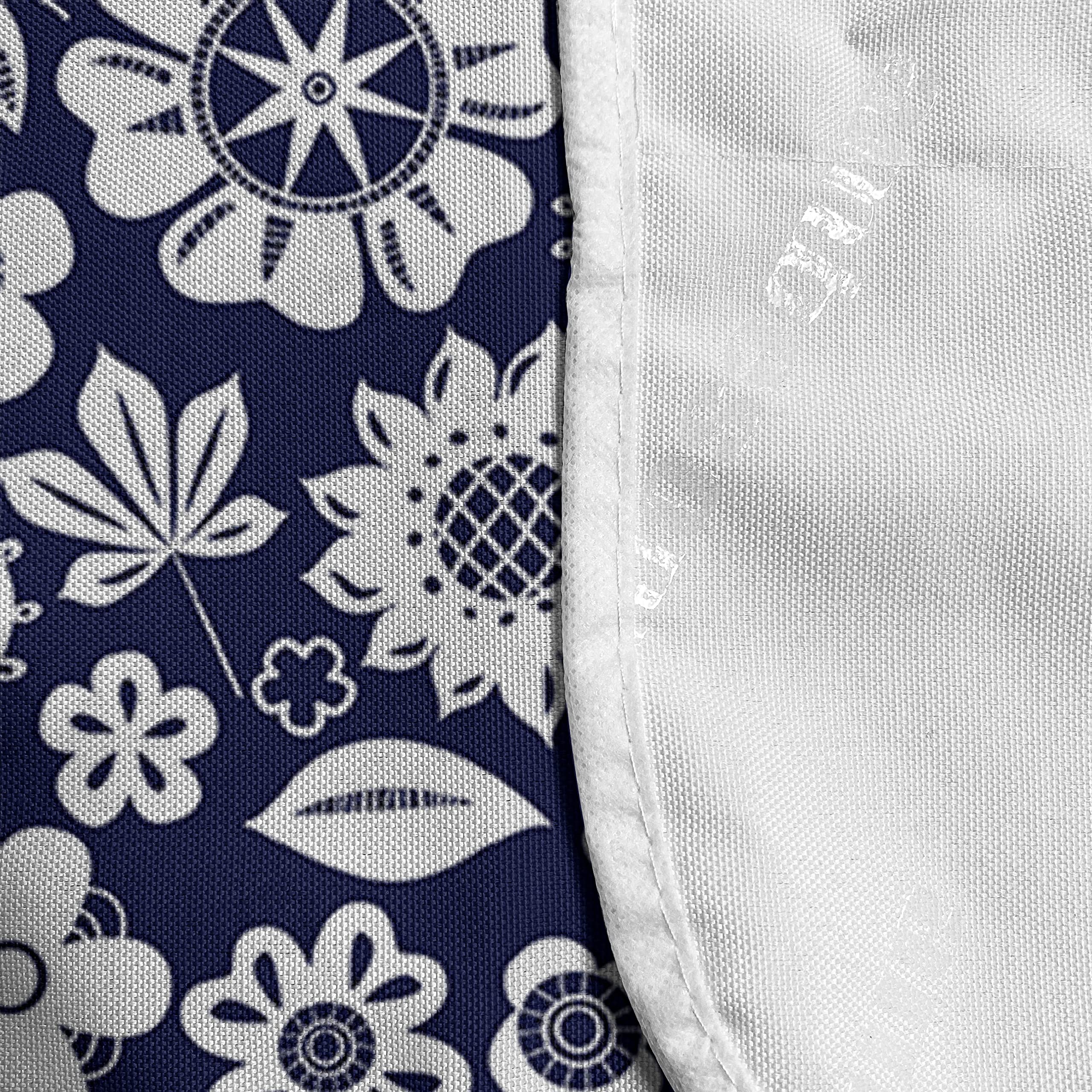 Ambesonne Navy Blue Microwave Cover - Waterproof Kitchen Organizer with Pockets, Hearts Butterflies Leaves Dots Pattern, 36