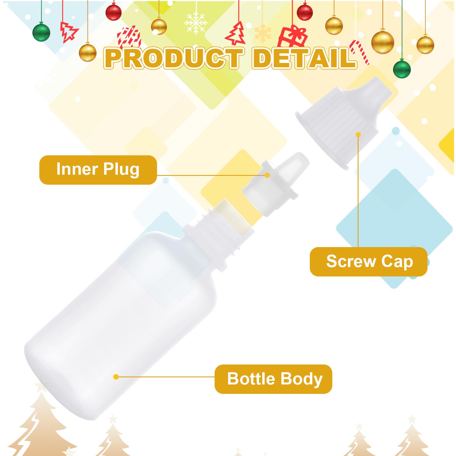 100Pcs 20ML Clear Plastic Dropper Bottles with Caps - Empty Essential Oil Bottles, Travel Size Mini Squeeze Bottles for Liquids, Paint, Ear Drops - Perfect for DIY, Crafts, Travel & Home Use