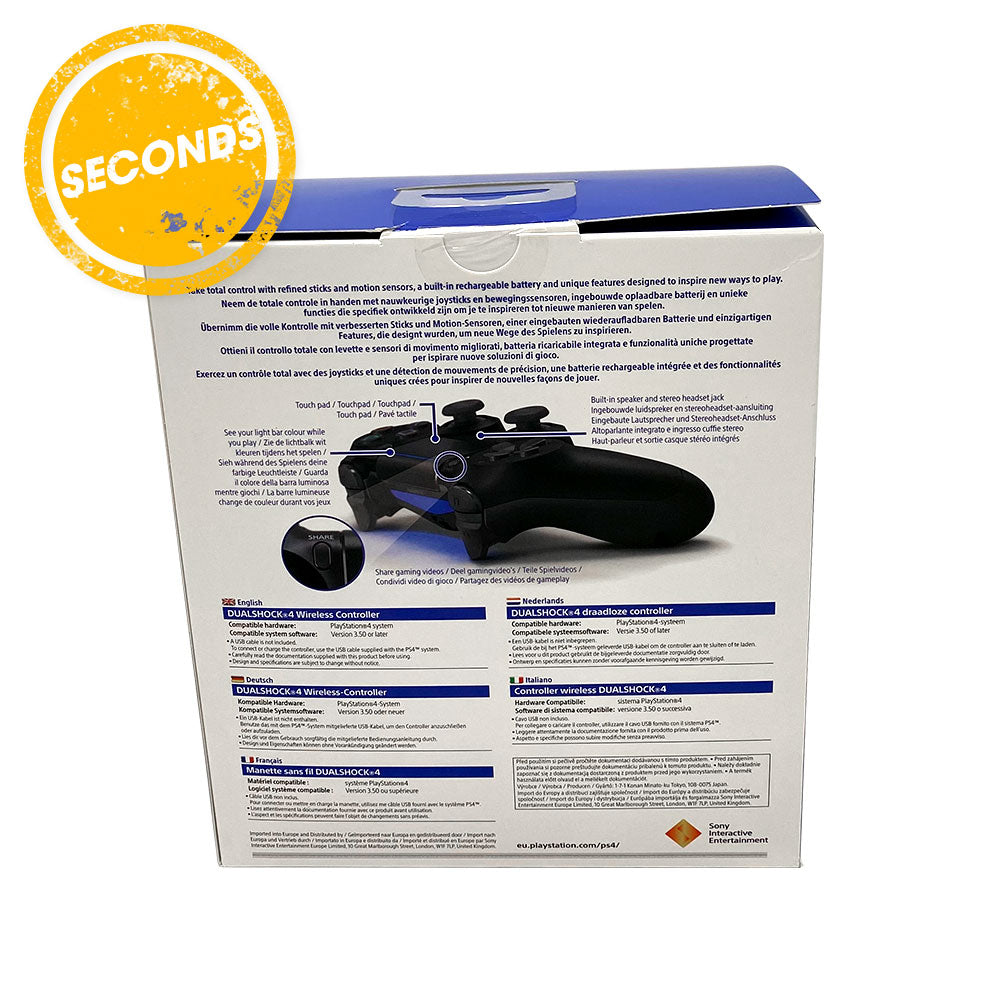 Refurbished Sony PS4 DualShock 4 Wireless Controller V2 - Jet Black | Official PlayStation 4 Gamepad | Perfect for Gaming, Streaming & Multiplayer Sessions