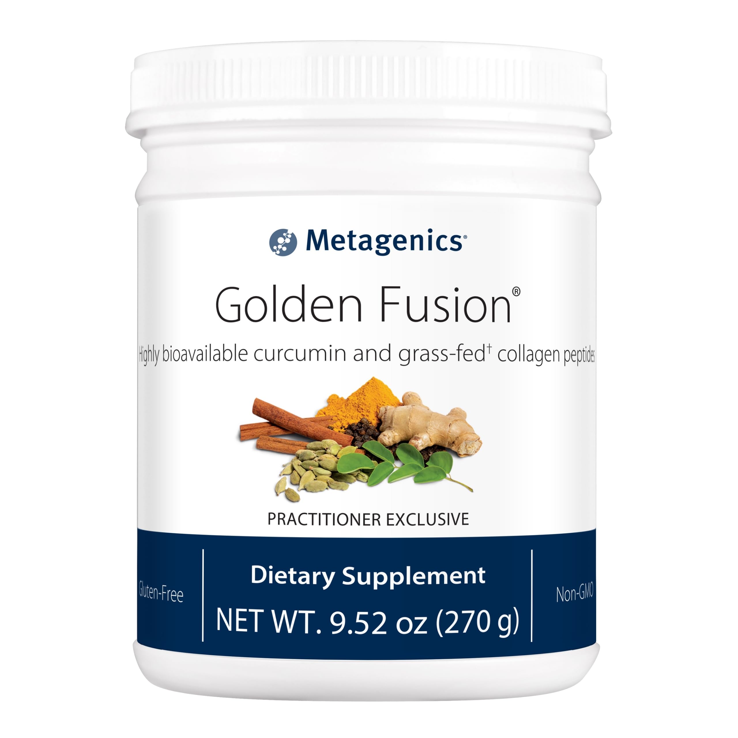 Metagenics Golden Fusion - Bioavailable Curcumin with Grass-Fed Collagen Peptides, Black Pepper, Cardamom & Cinnamon Bark - Non-GMO, Gluten Free Supplement (30 Servings, 9.52 oz) for Joint Support & Digestive Health