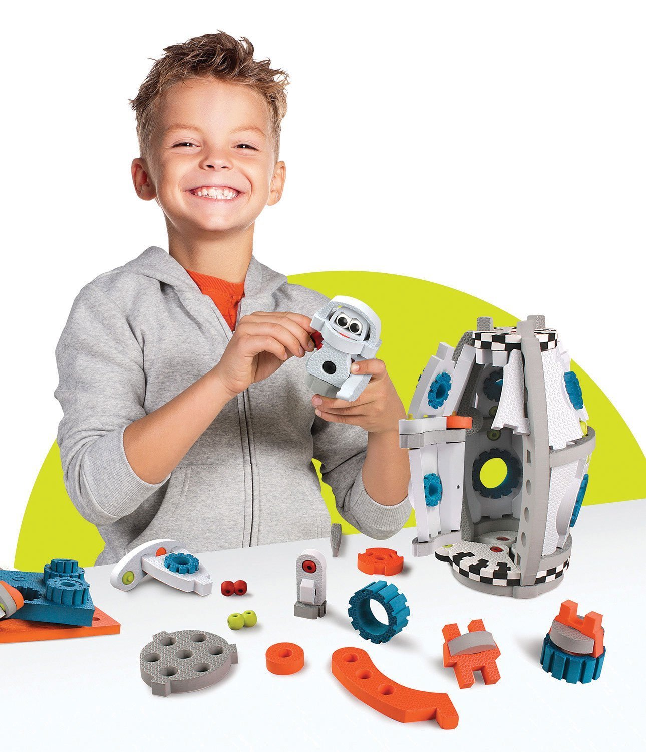 Bloco Toys 3-in-1 Galactic Mission STEM Building Kit - Astronaut Spacecraft & Shuttle Rocket DIY Construction Set (210 Pieces) - Perfect for Kids STEM Learning & Space Exploration Play