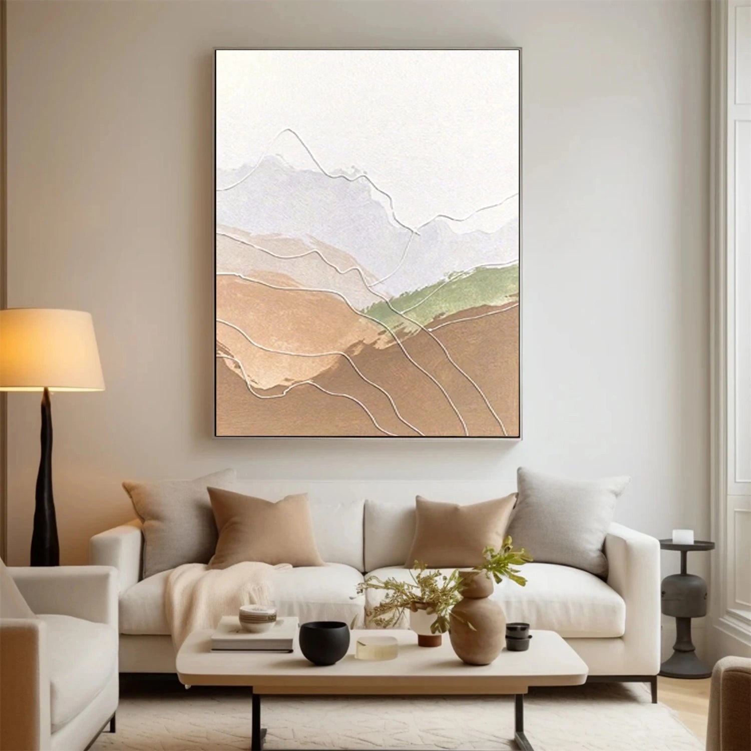 Beige & Brown Abstract Wall Art Print #BB098 - Modern Home Decor for Living Room, Bedroom & Office