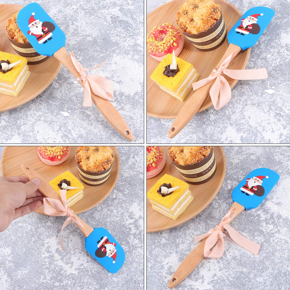 2-Pack Wooden Cake Scrapers - Baking Spatulas for Frosting, Cookies & Pastry - Essential Kitchen Utensils for Bakers & Home Chefs - Perfect for Cake Decorating, Jar Scraping & Baking Accessories