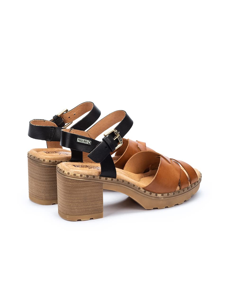 PIKOLINOS Women's Leather Heeled Sandals - Comfortable Canarias Style Dress Shoes for Weddings, Parties & Summer Outfits