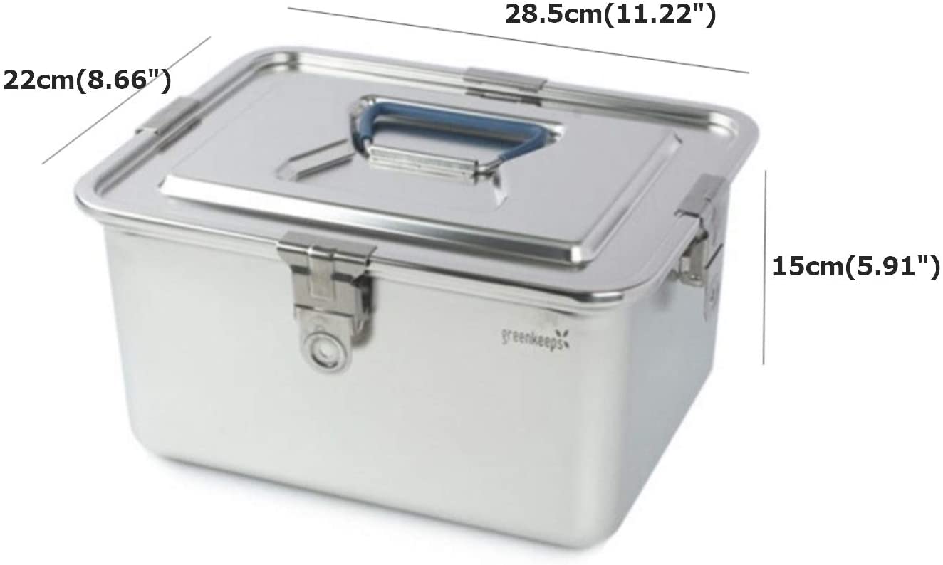 Premium Greenkeeps Stainless Steel Airtight Food Storage Container with Lid - 6.8L (230 Oz) - Ideal for Kitchen Pantry, Meal Prep, Camping & Bulk Food Organization