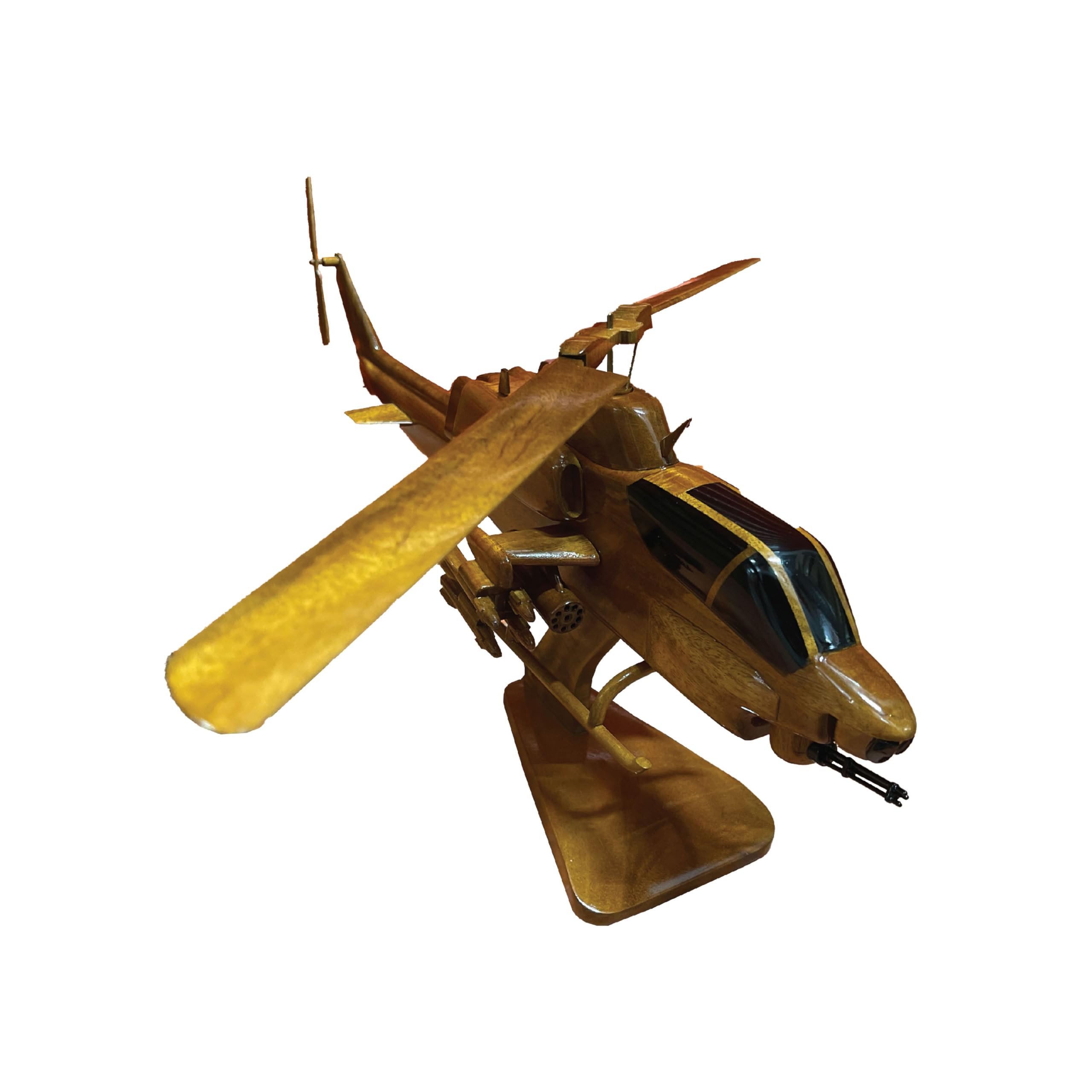 AH1G Cobra Helicopter Model - Premium Mahogany Wood Desktop Display - Perfect for Office Decor, Military Enthusiasts & Aviation Collectors