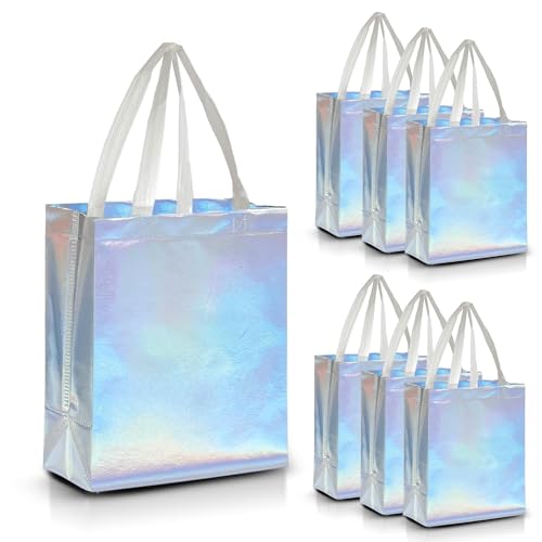 Iridescent With White Handles - Medium Size