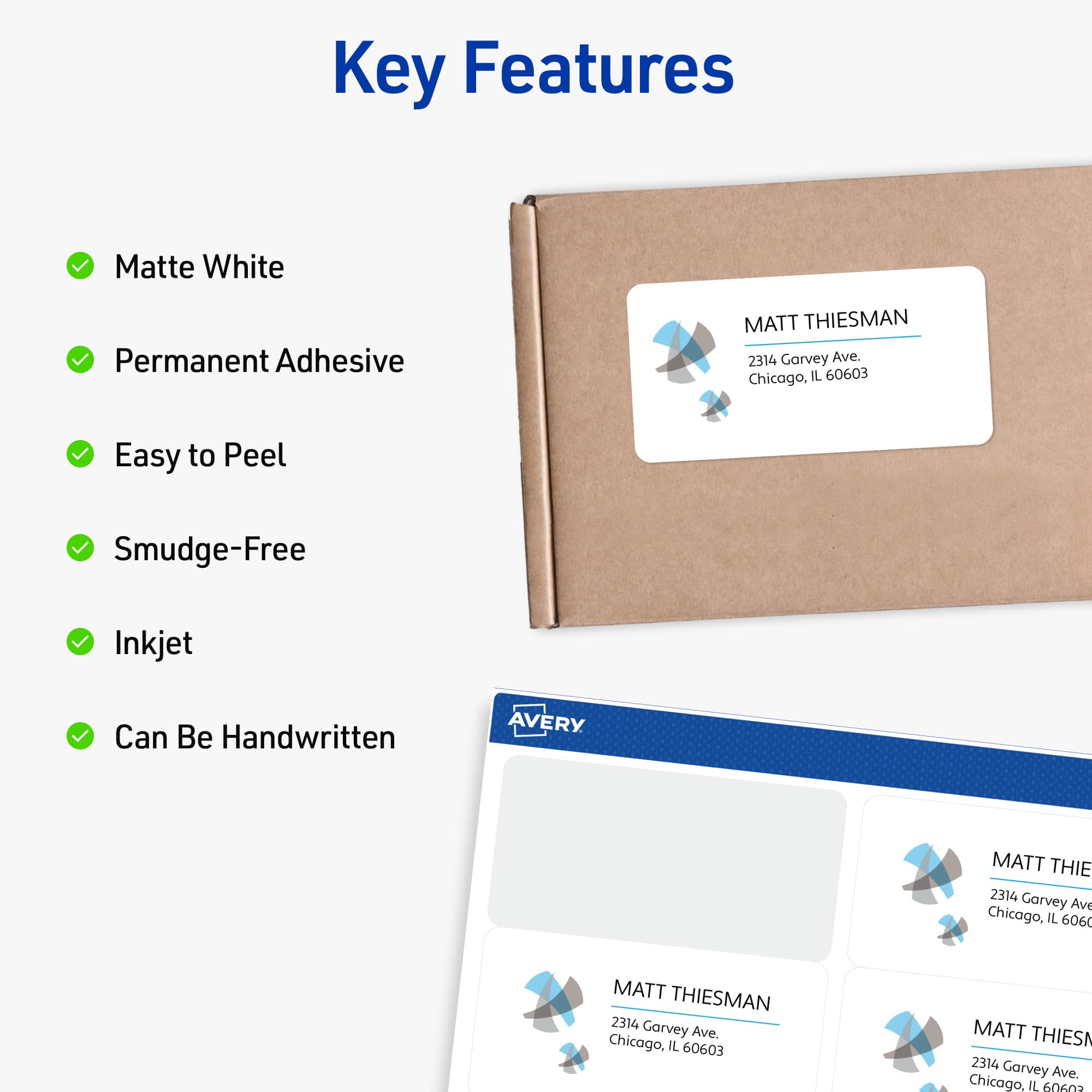 Avery Full-Sheet Printable Shipping Labels 8.5