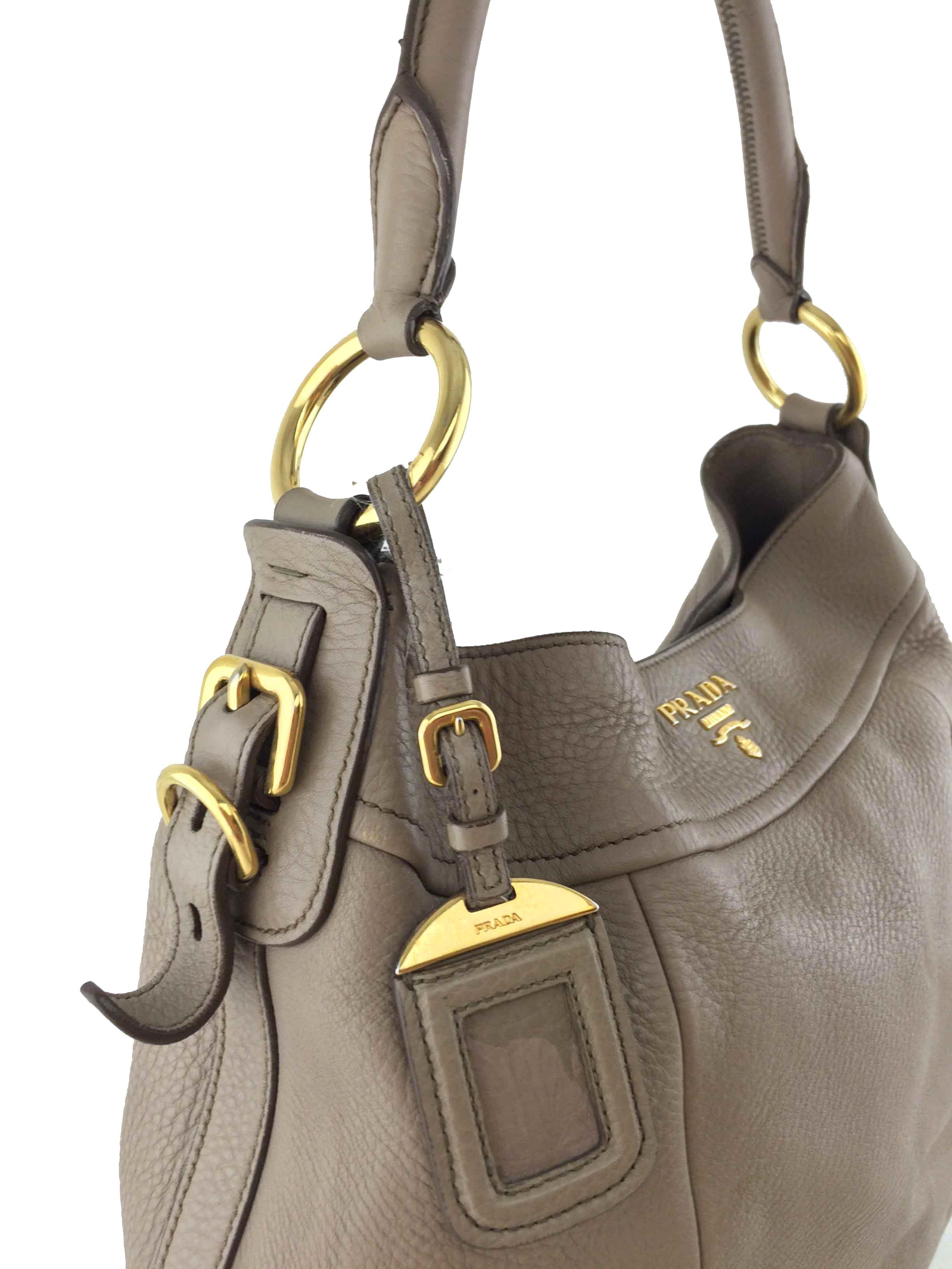 Prada Vitello Diano Leather Hobo Bag for Women | Luxury Designer Handbag | Perfect for Work, Travel & Everyday Use