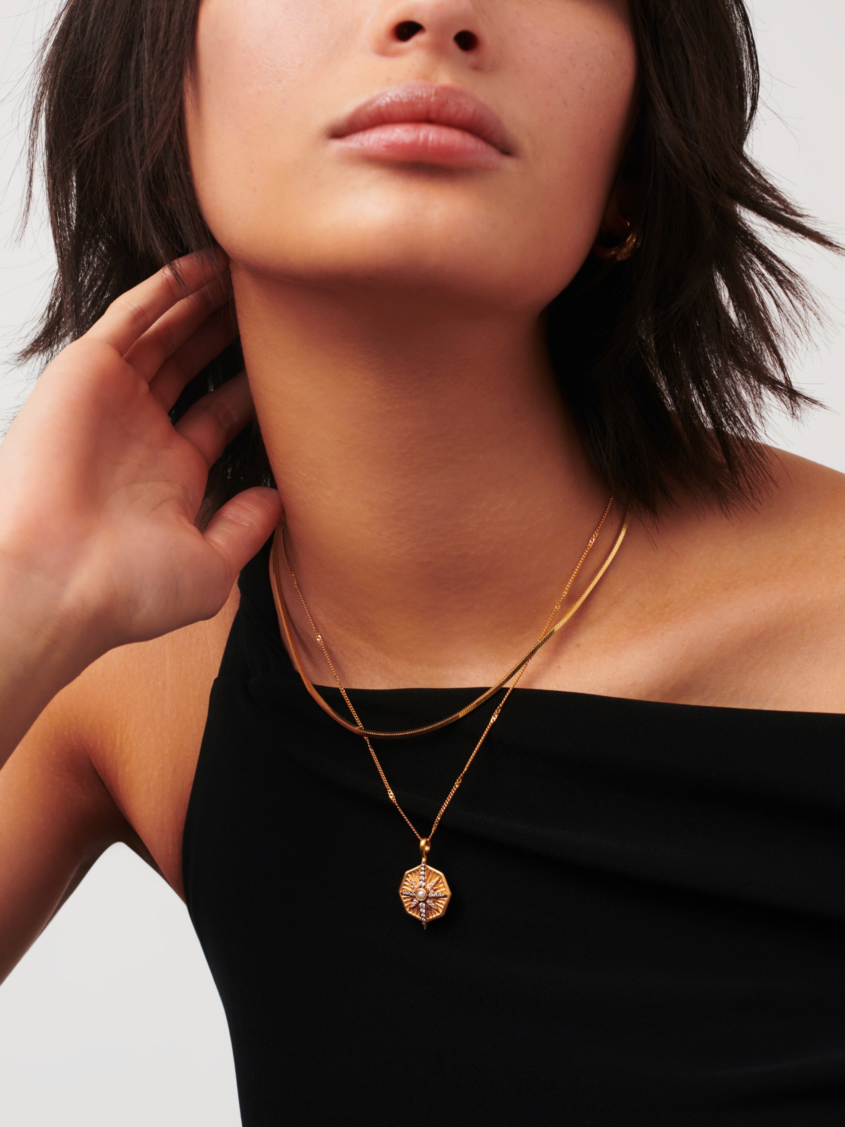 Harris Reed Star of the Show Pearl Necklace - 18k Gold Plated Elegant Pearl Jewelry for Women | Perfect for Evening Parties, Weddings & Special Occasions