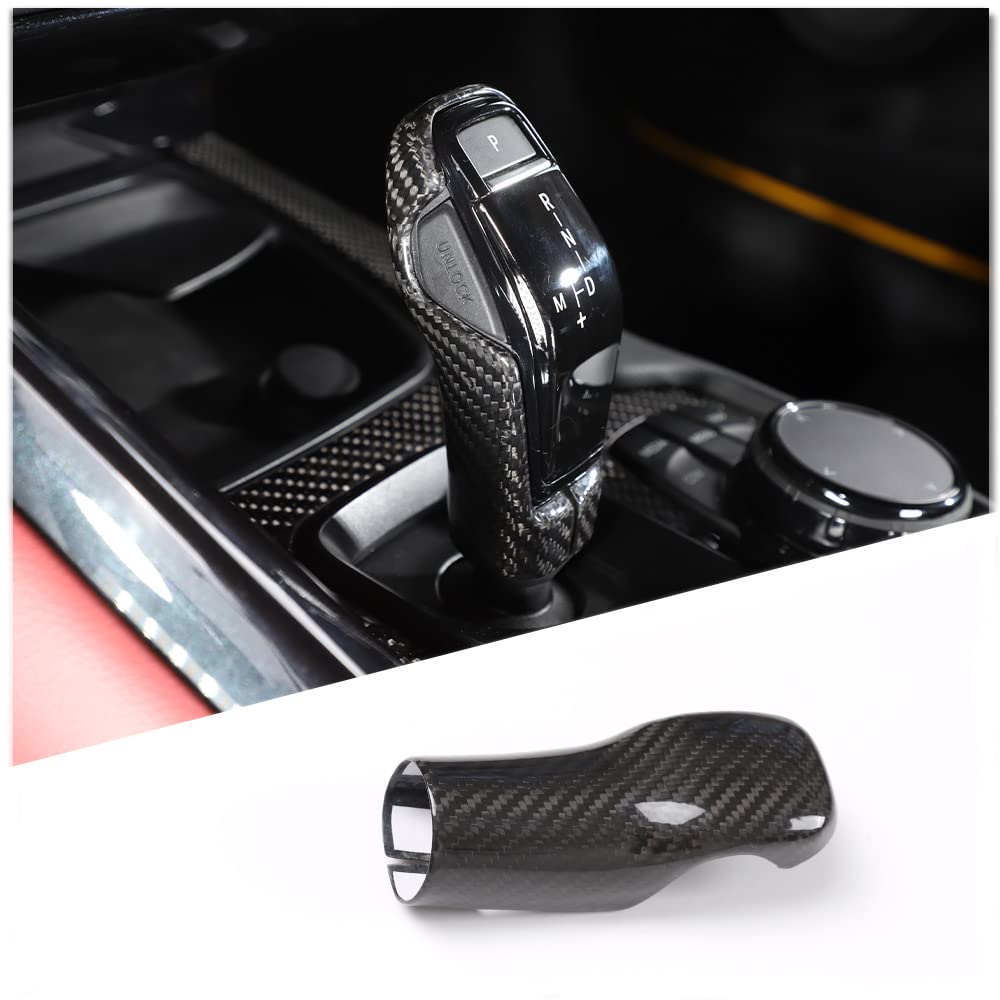 Premium Real Carbon Fiber Gear Shifter Head Cover for Toyota Supra GR A90 A91 MK5 (2019-2024) | Black Interior Gear Shift Knob Protector & Decoration | Perfect for Car Enthusiasts & Customization Projects