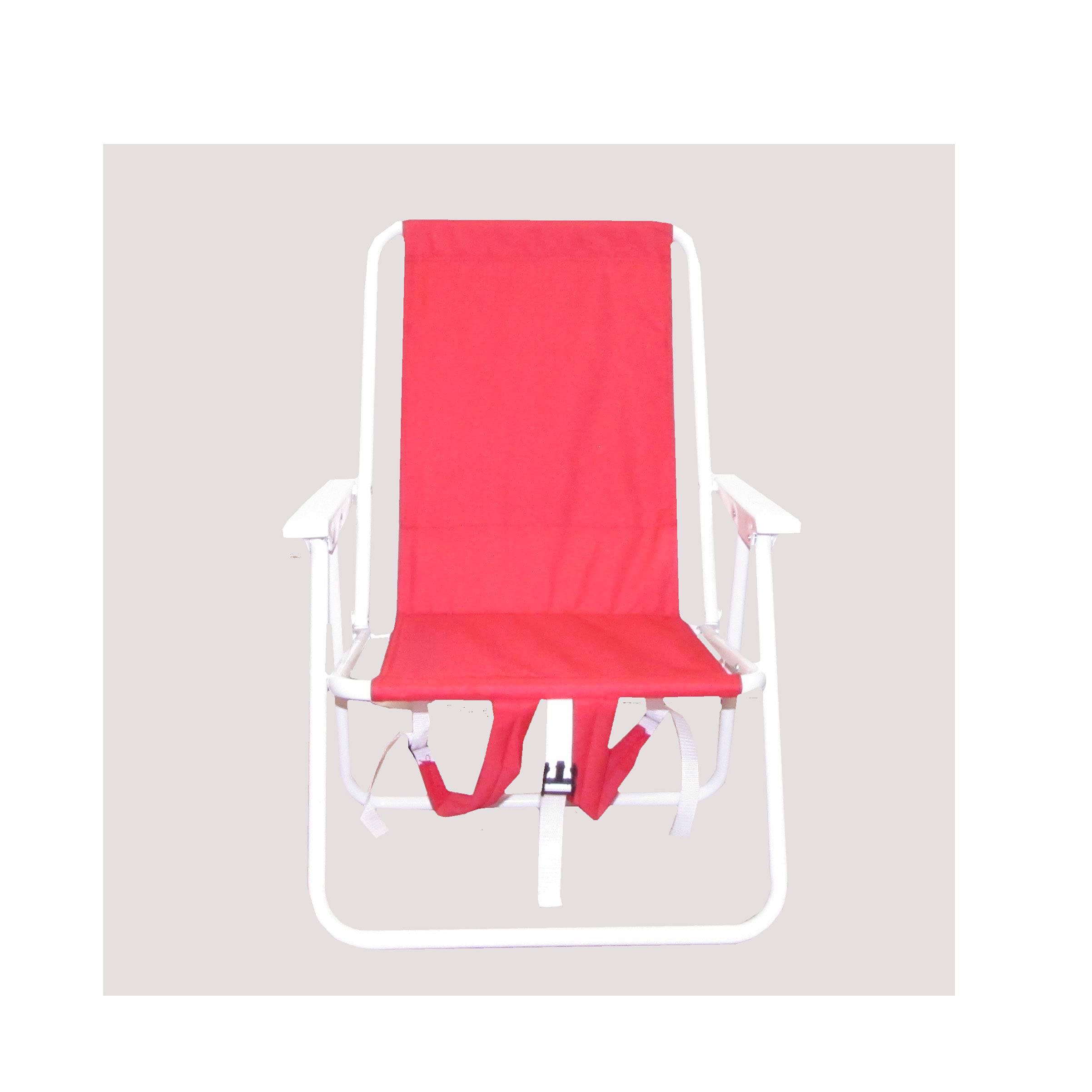 Rio Basic Backpack Chair - Lightweight Portable Folding Camping Chair with Shoulder Straps (Red) - Perfect for Outdoor Adventures, Hiking, Beach Trips & Festivals